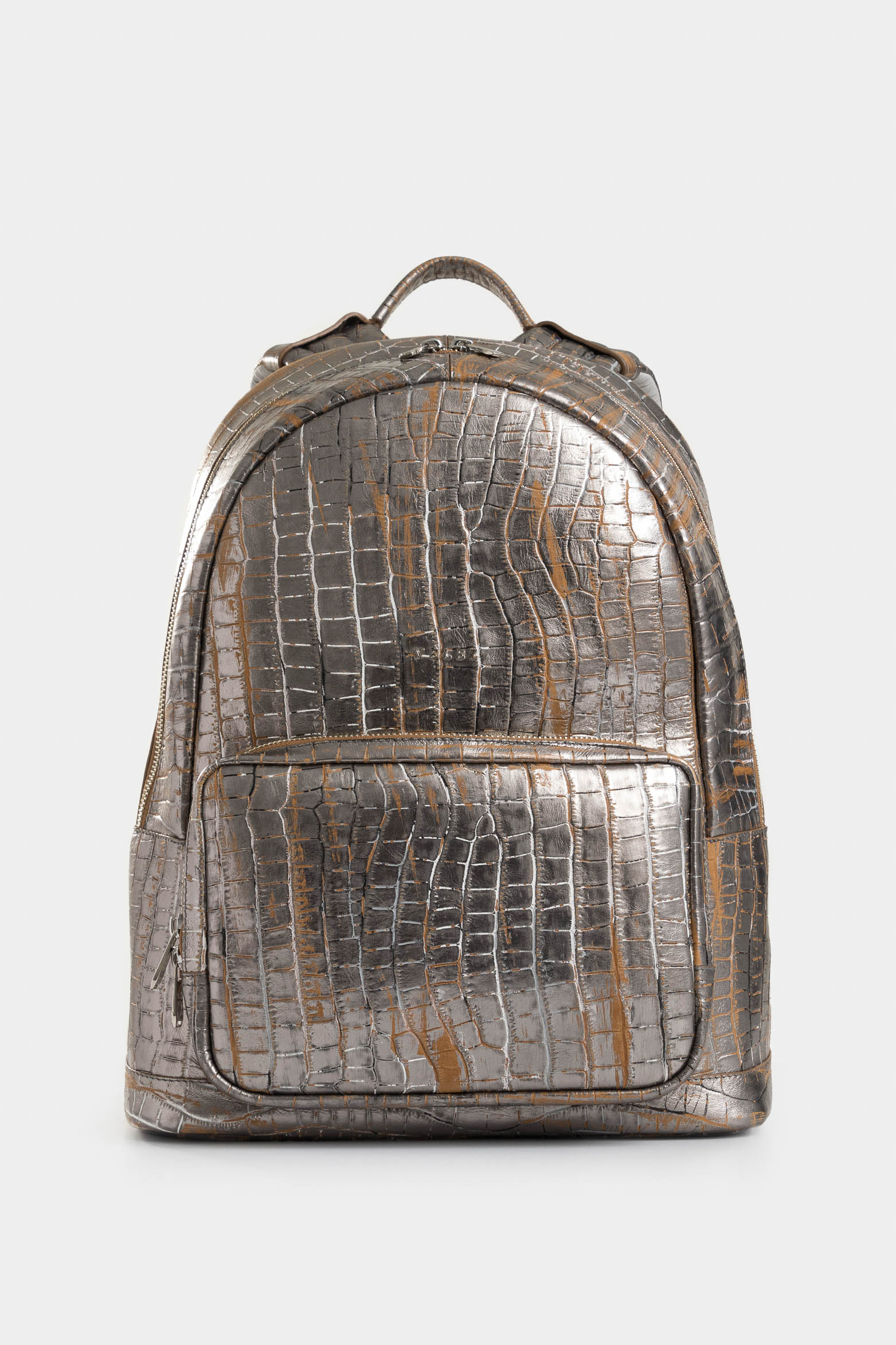 Morral Brumia de cuero folia para mujer grabado croco