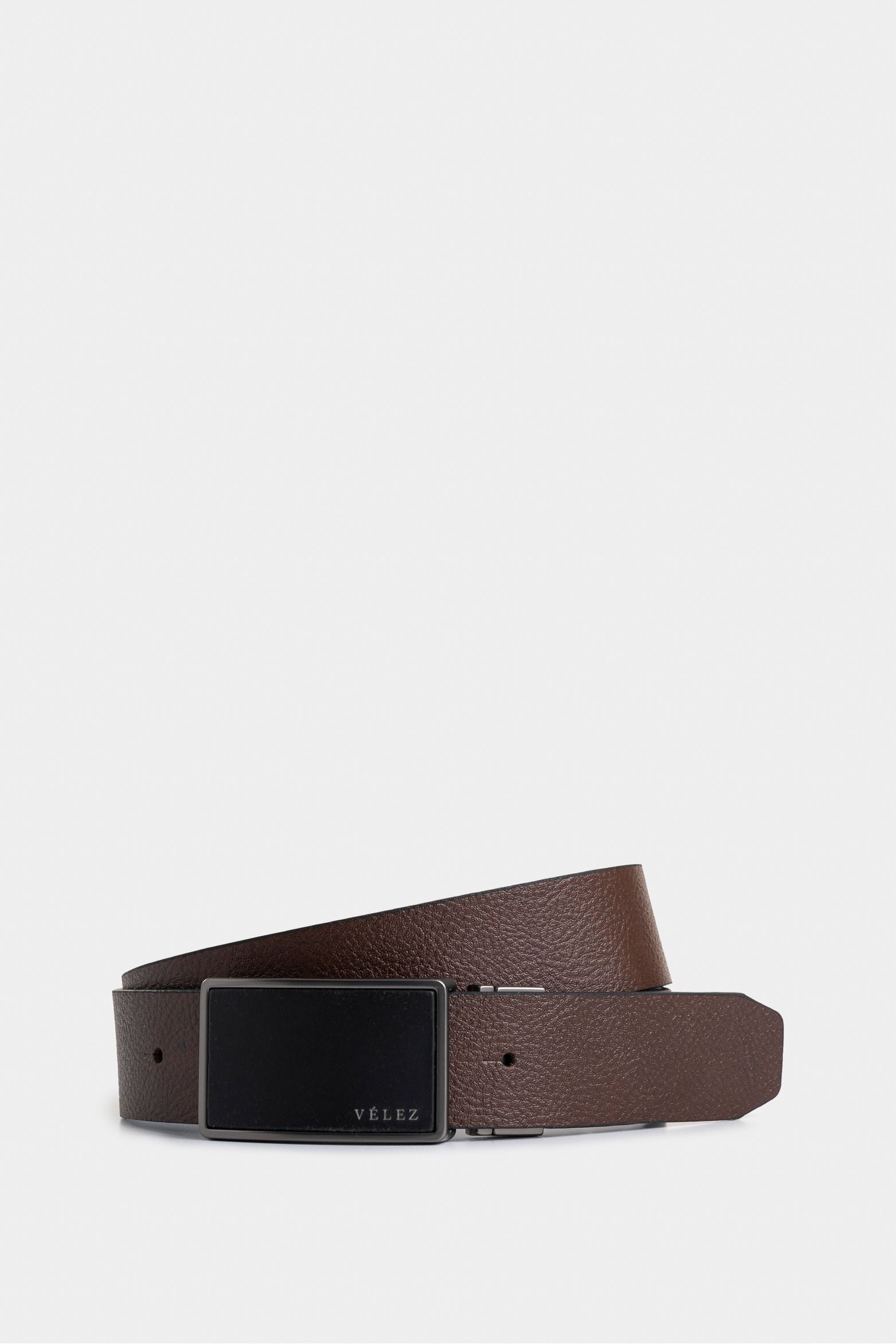 Cinturón doble faz de cuero chapa