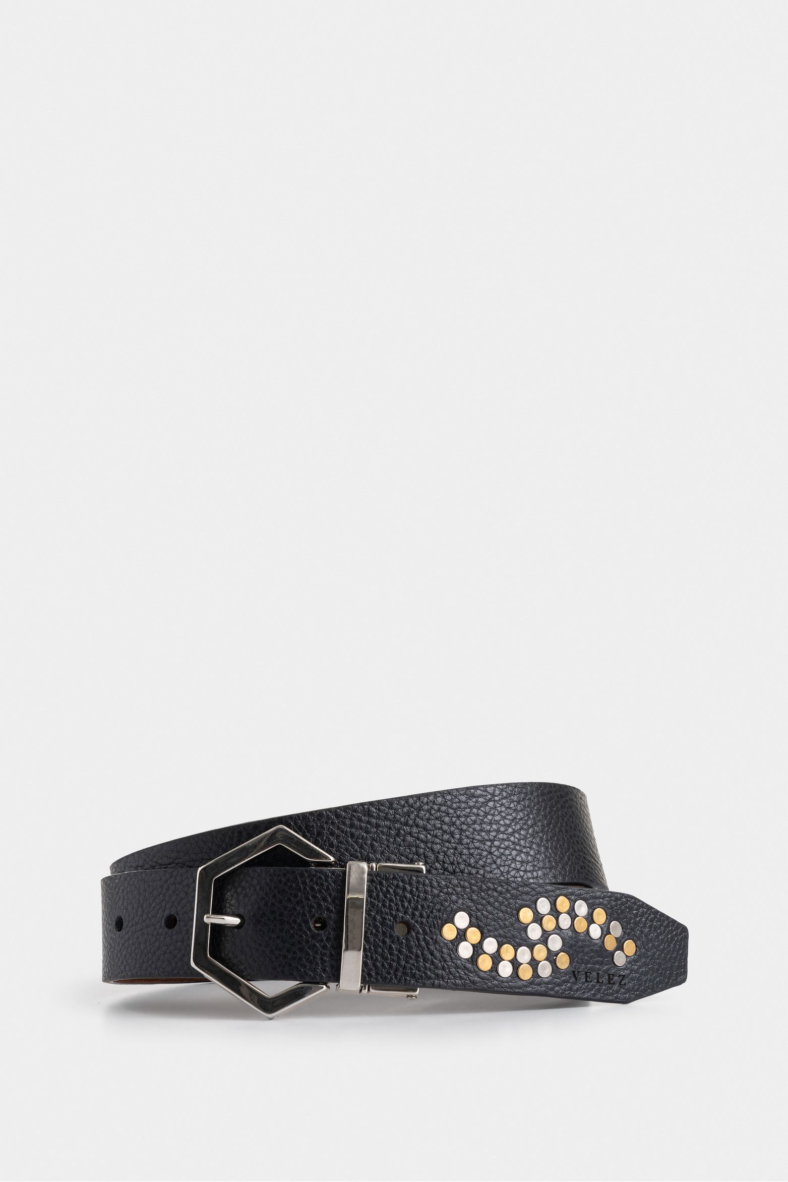 Cinturón doble faz Eclipse de cuero para mujer aplique