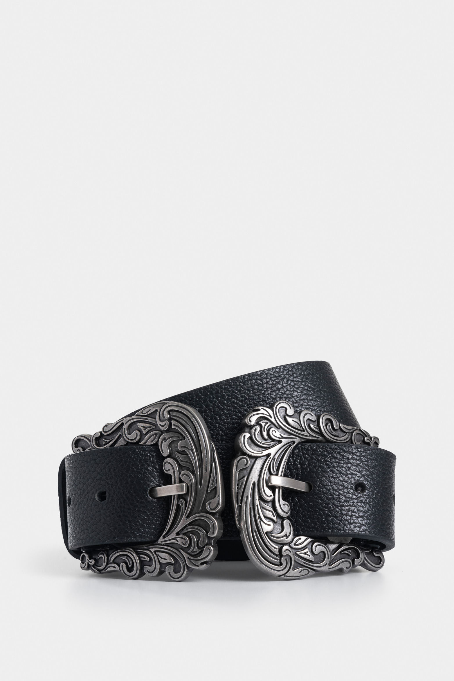 Cinturón unifaz Eyra de cuero para mujer doble hebilla