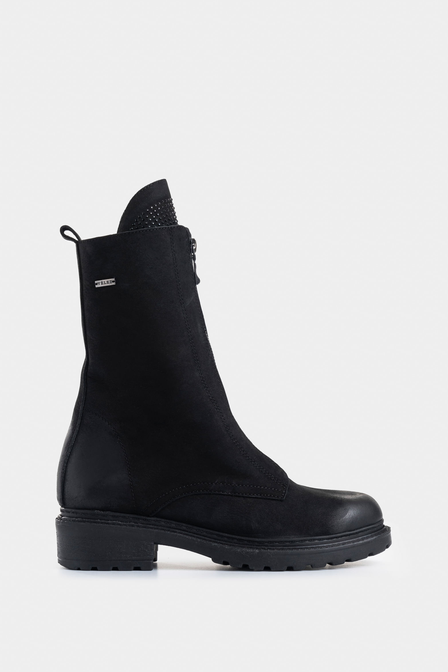 Botines militares Umbra de cuero para mujer aplique brillo