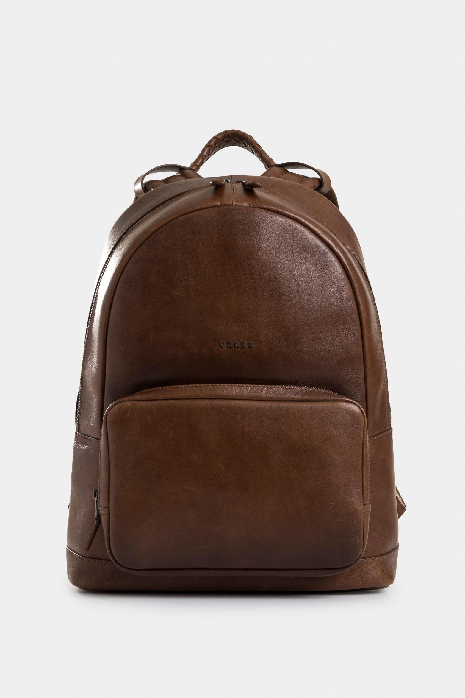 Morral Bolet de cuero liso para hombre efecto vintage
