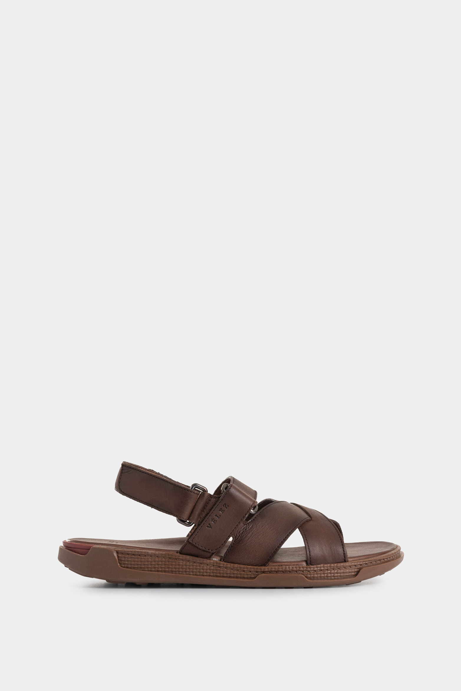 Sandalia plana monet de cuero para hombre capellada cruzada