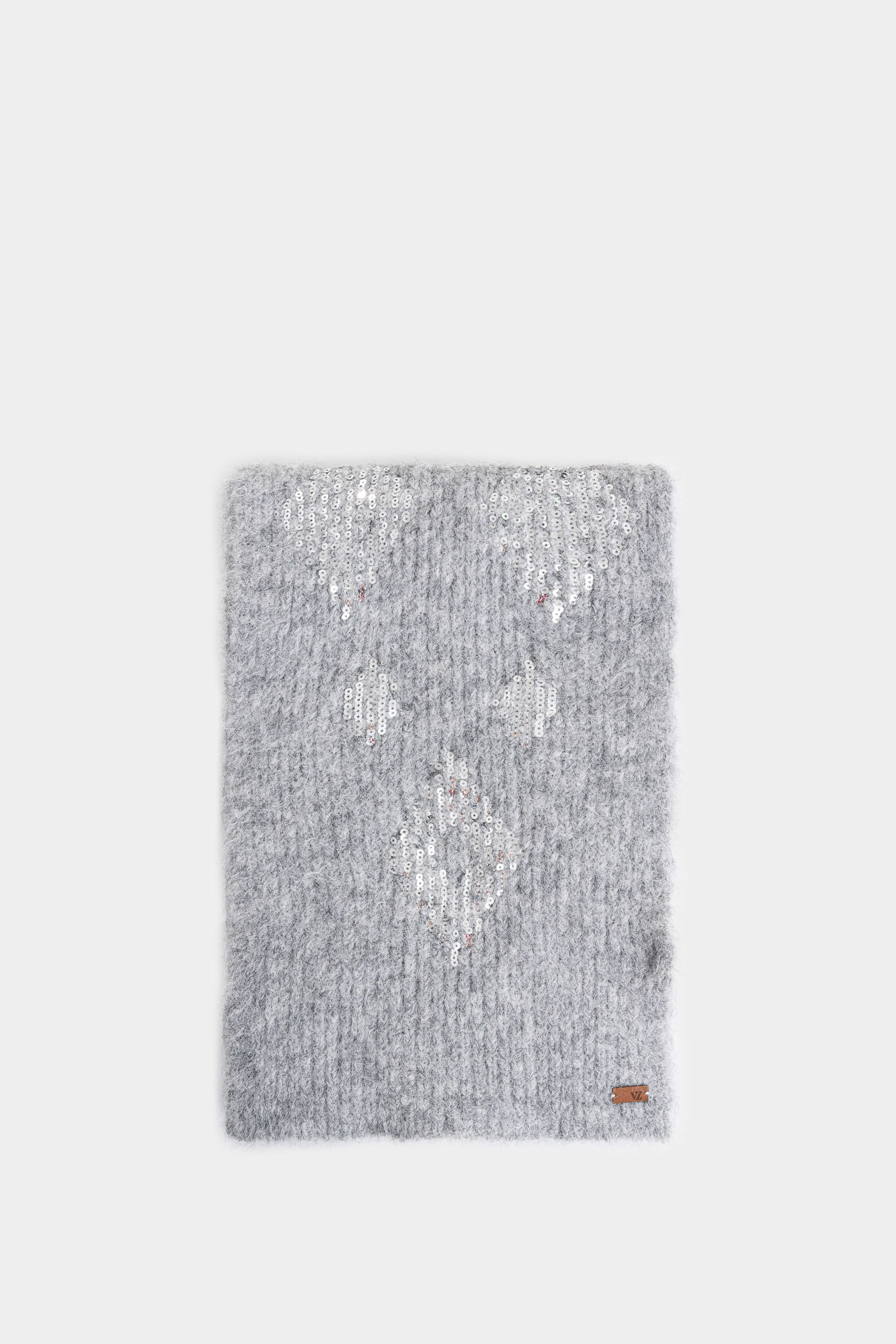 Bufanda tejida Platino para mujer detalle lentejuelas