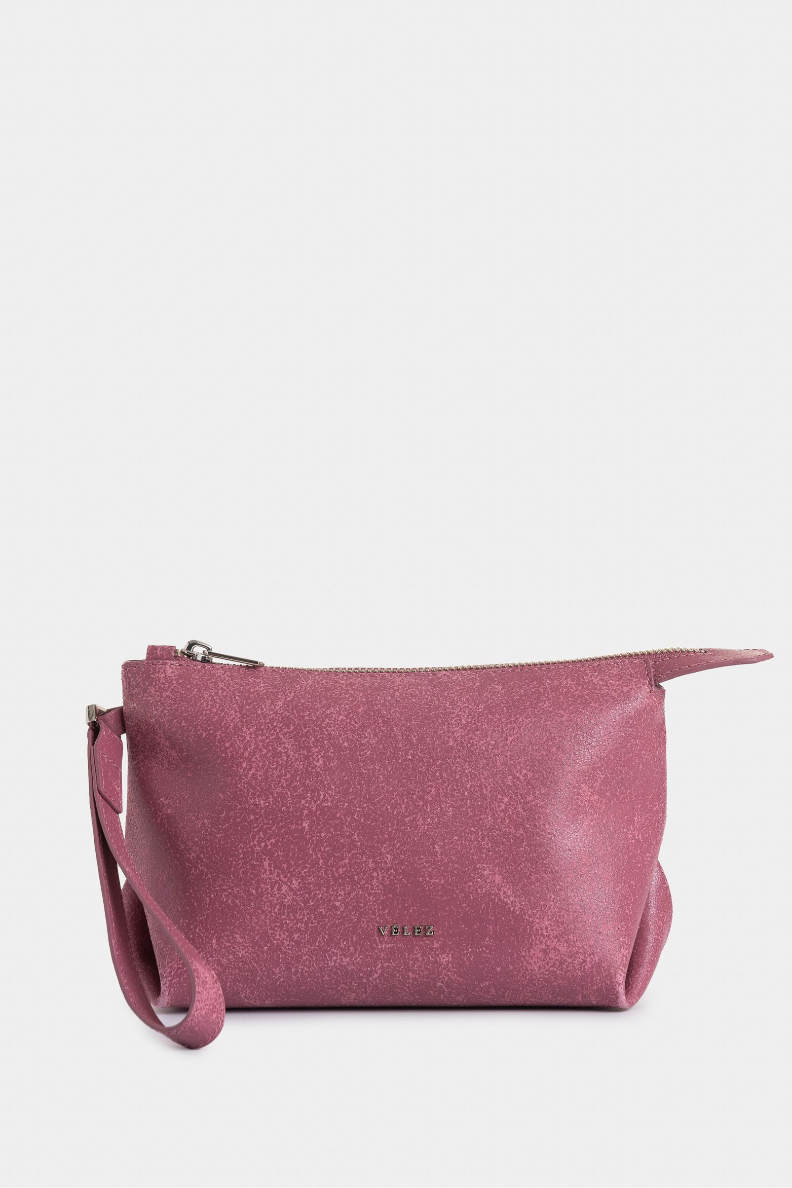 Cosmetiquera Cuzzo de cuero para mujer con cremallera