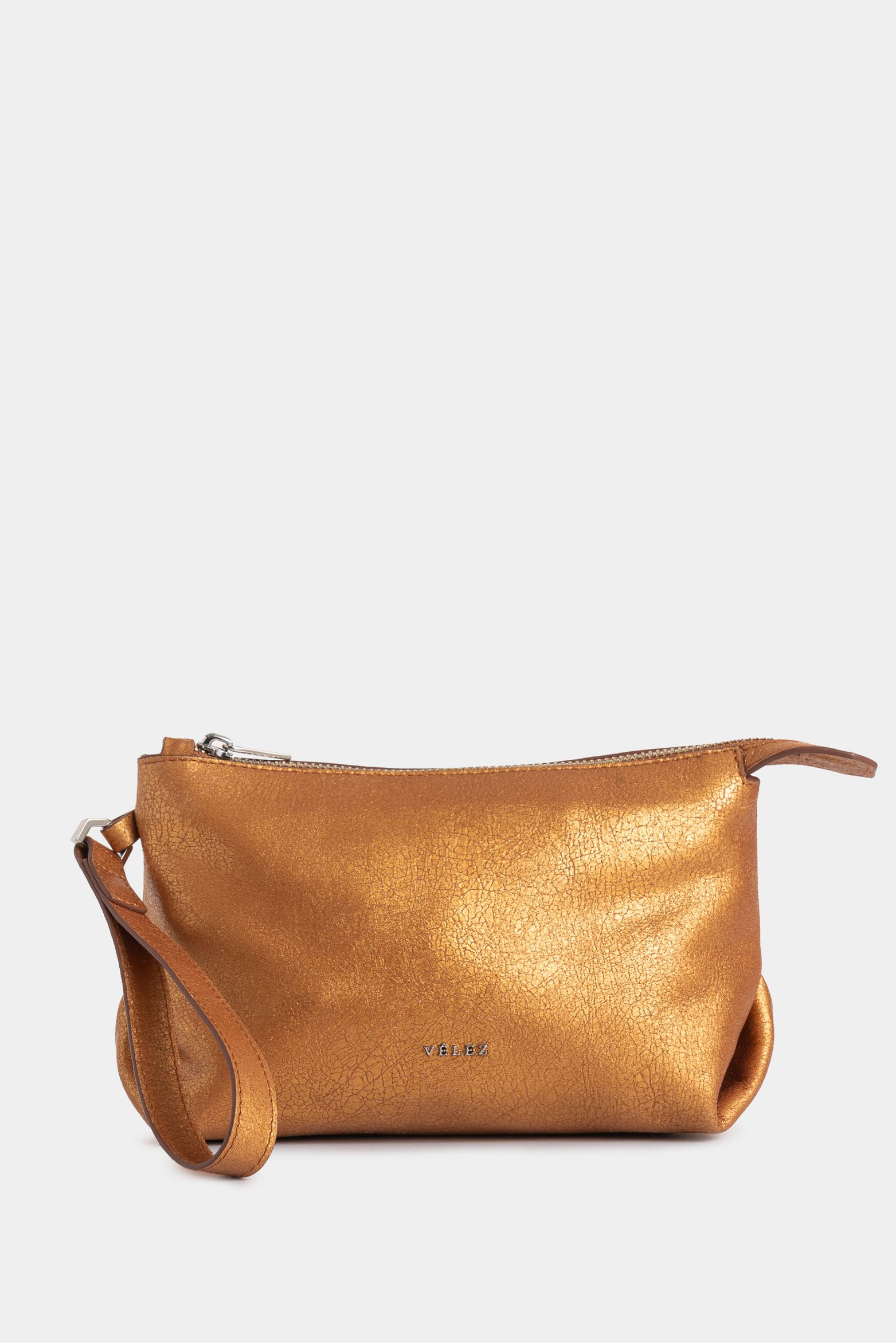 Cosmetiquera Cuzzo de cuero para mujer con cremallera