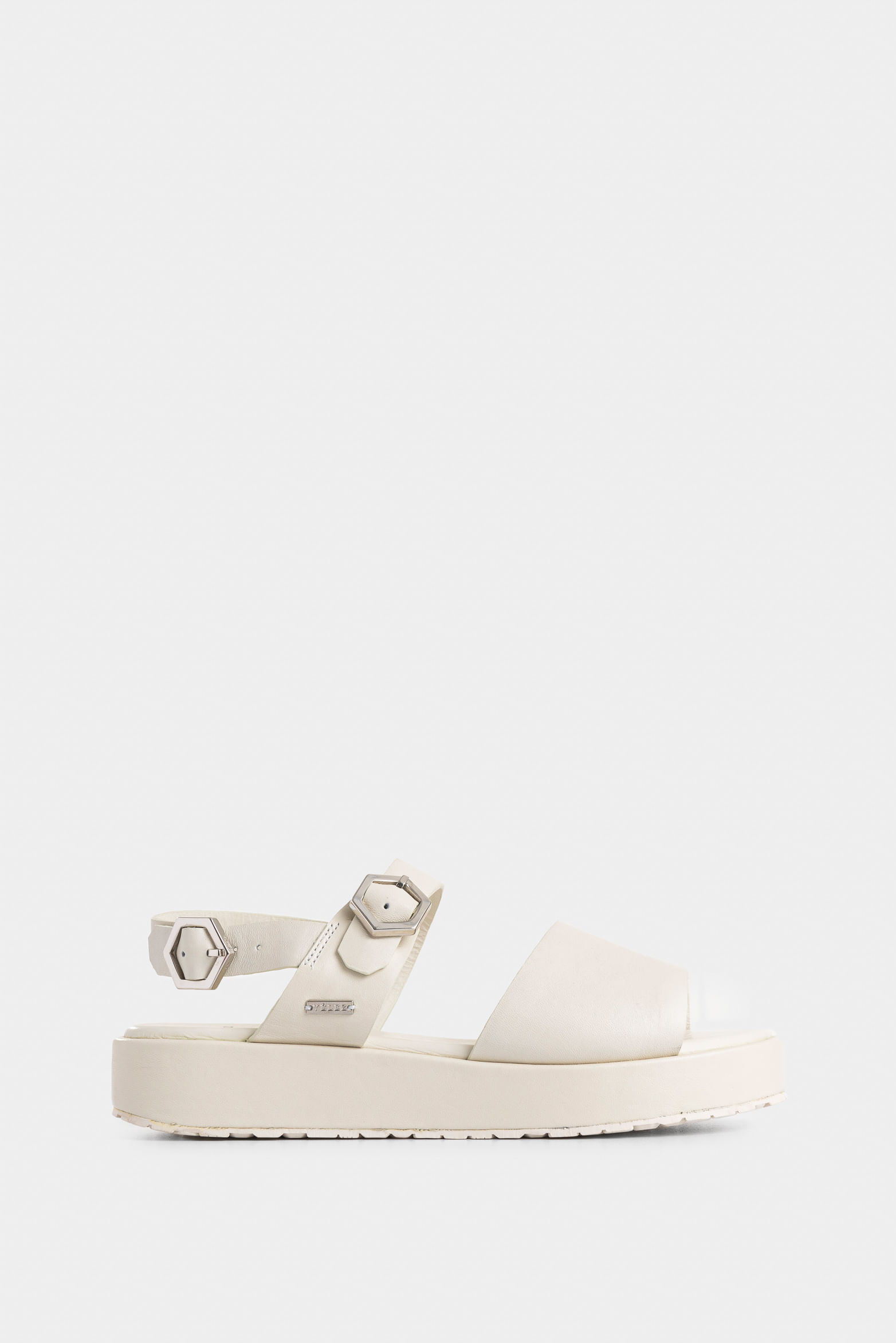 Sandalia plataforma Maia de cuero para mujer hexágono