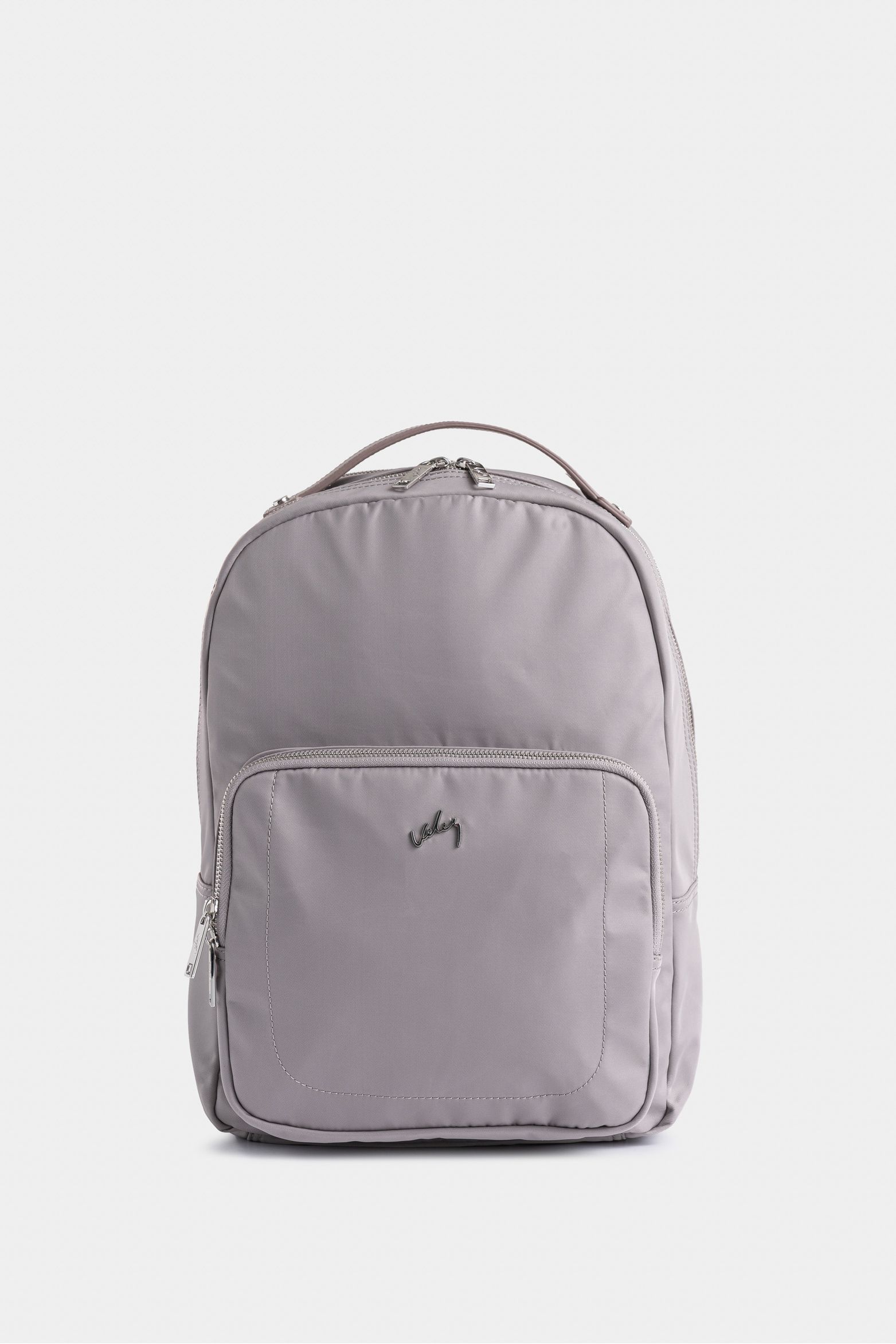 Morral Púrpura de lona para mujer manija cuero