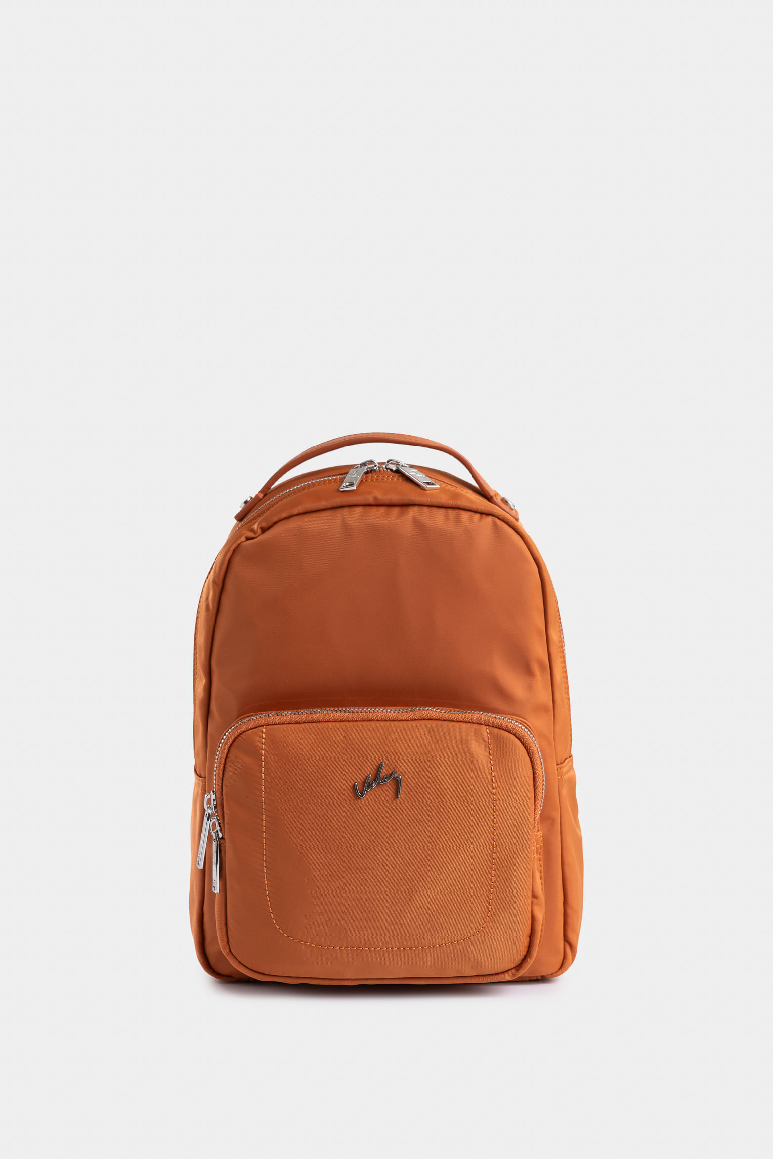 Morral Púrpura pequeño de lona para mujer manija cuero