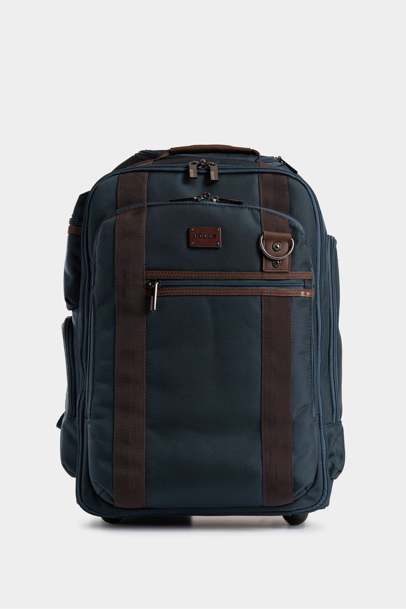 Morral trolley lona por cuero para hombre acentos