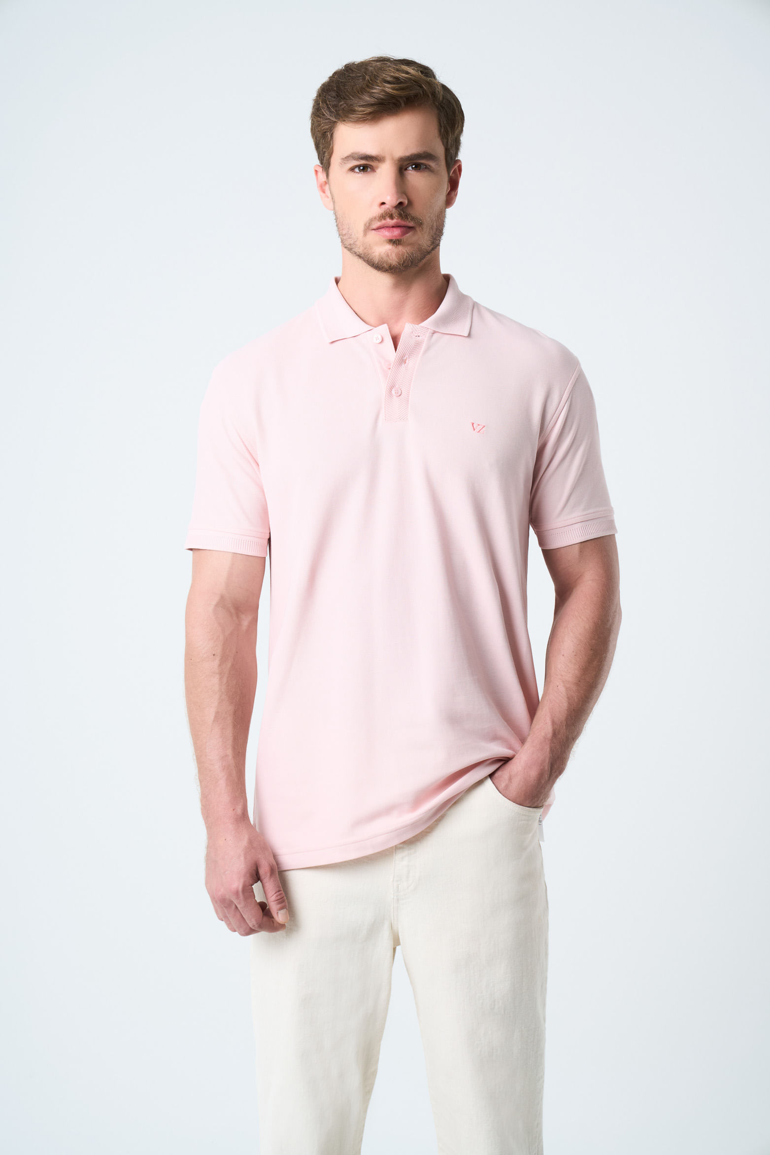 Polo para hombre semi fit detalle jacquard