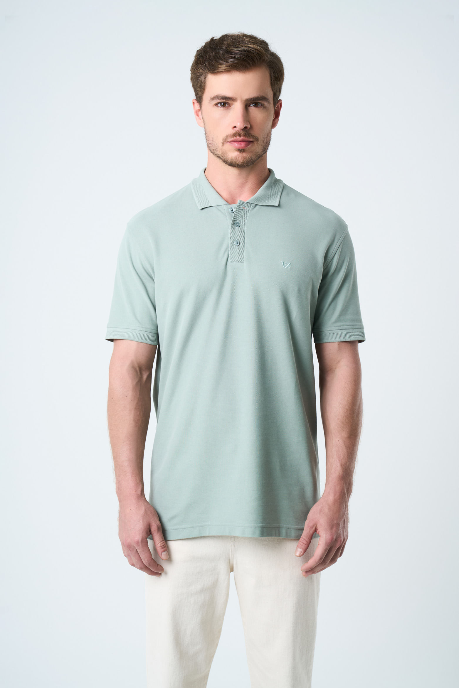 Polo para hombre semi fit detalle jacquard