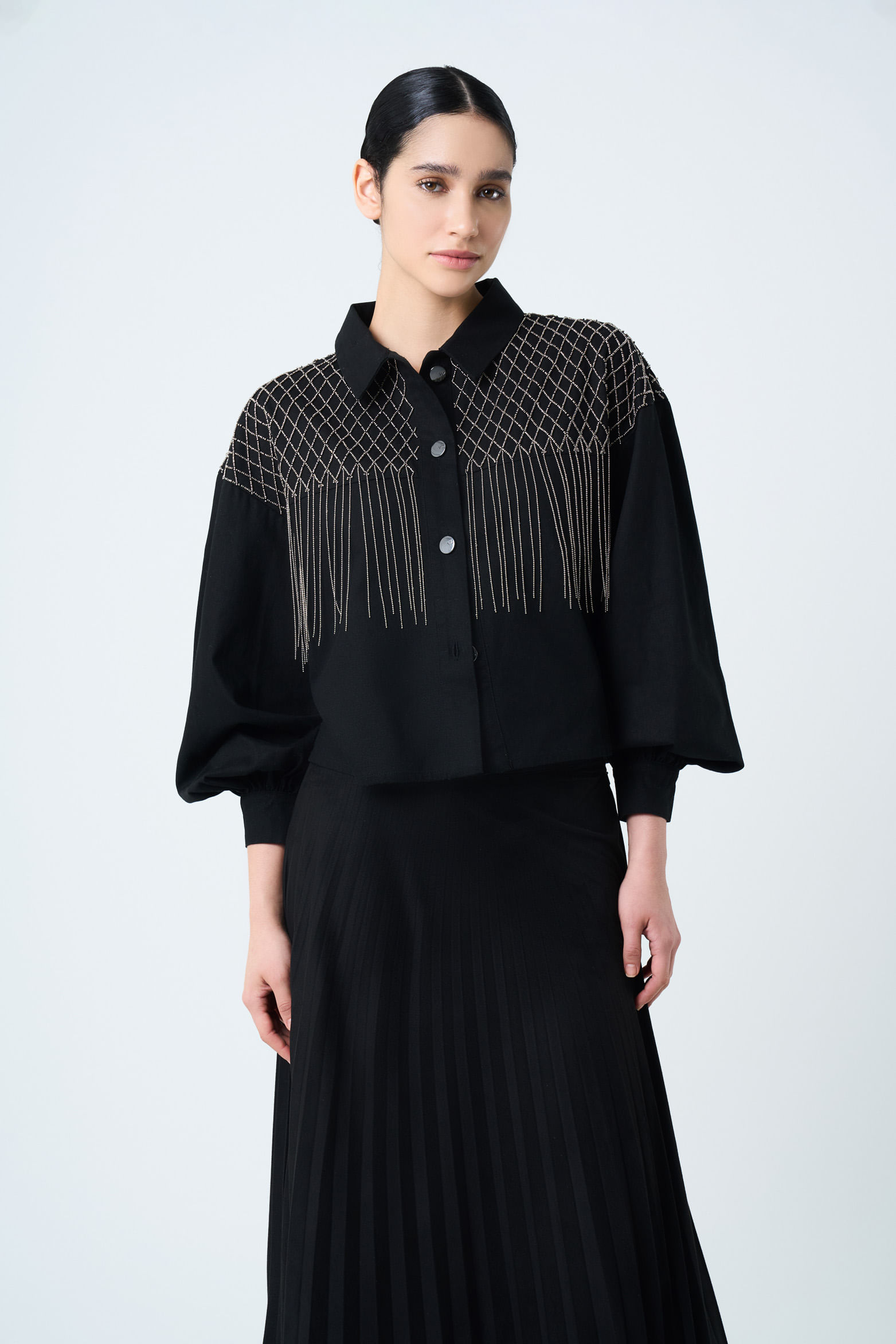 Chaqueta Alhena en tejido plano para mujer bordado millaré