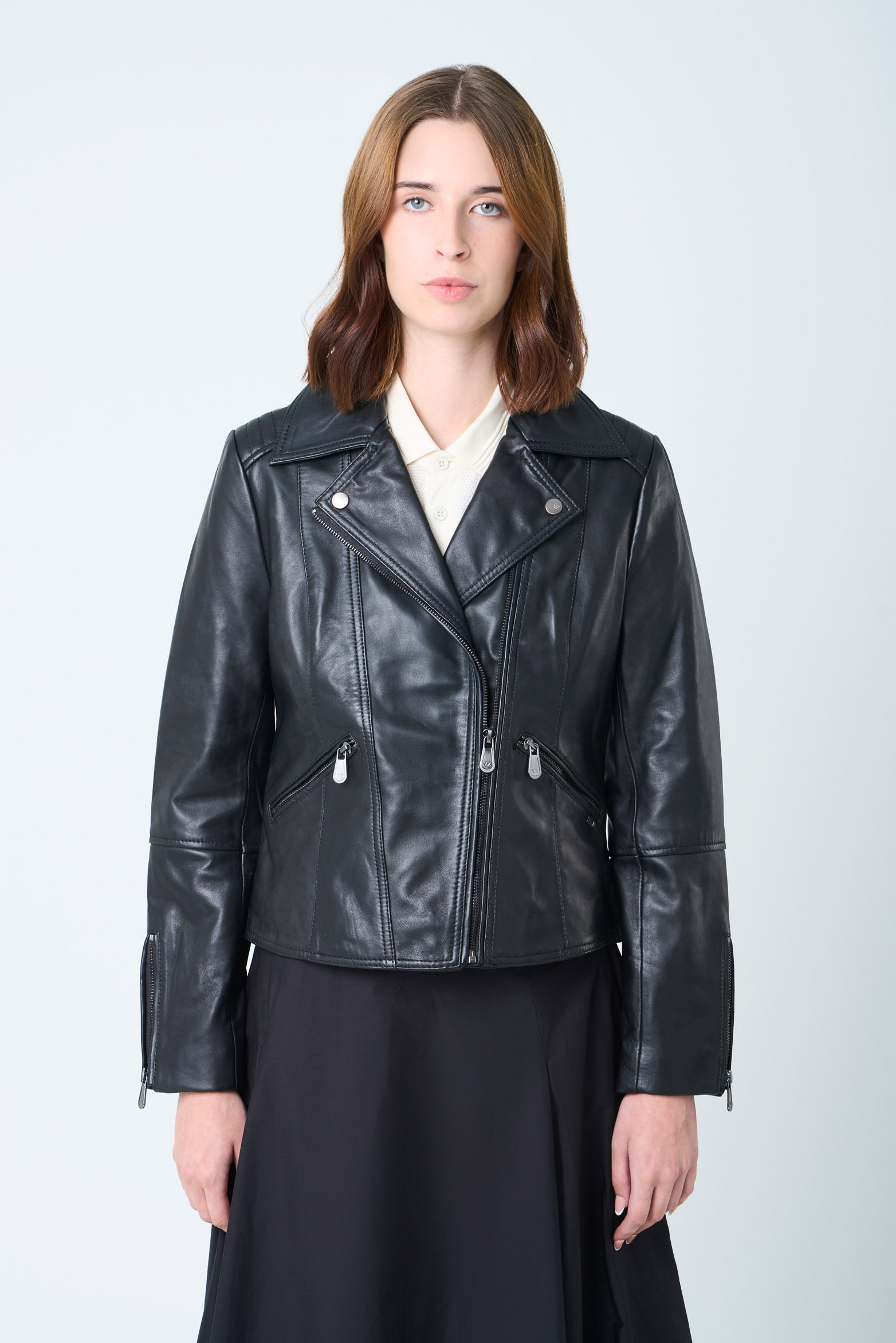 Chaqueta Biker Island de cuero para mujer fit ajustado