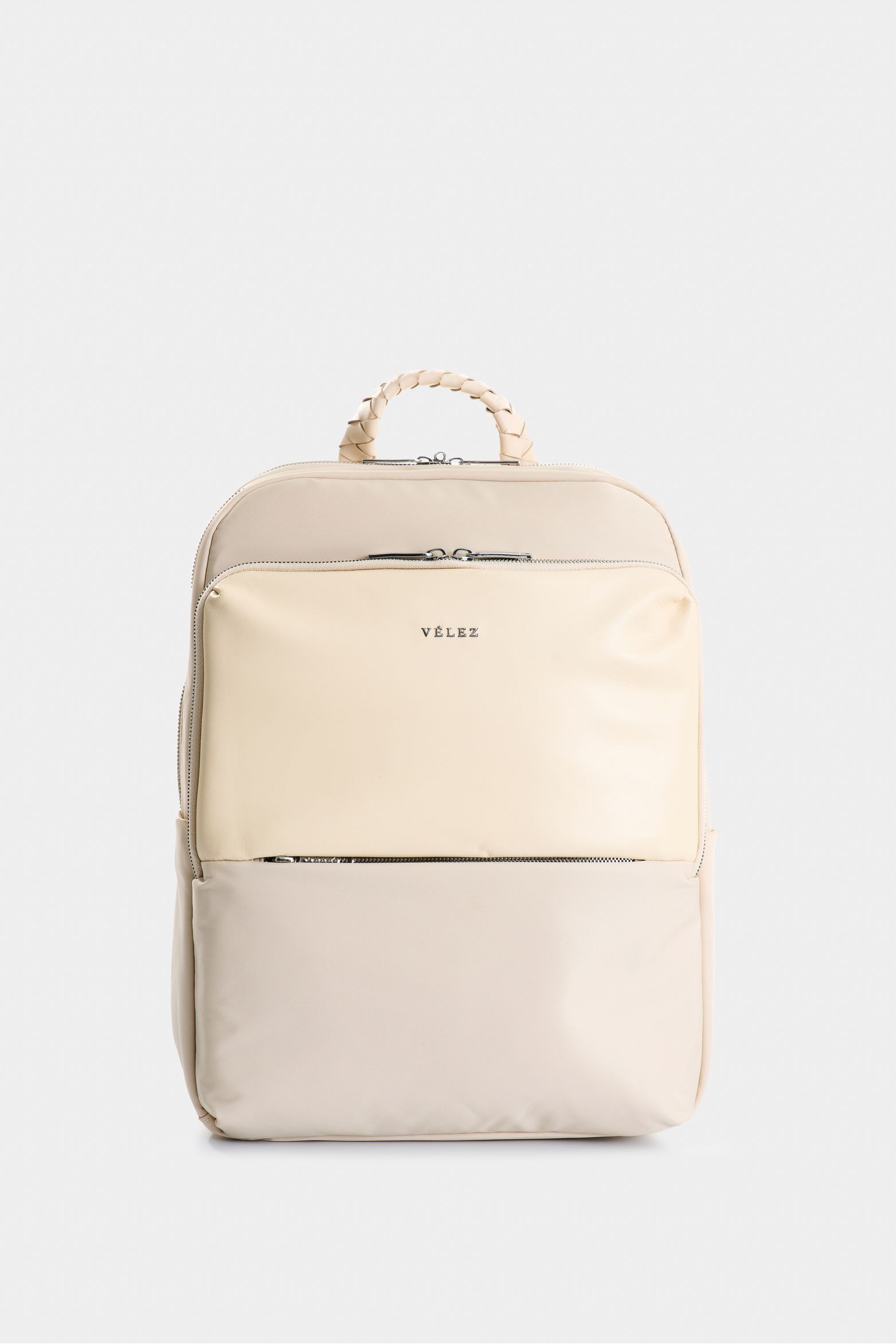 Morral Marfilo de cuero y nylon para mujer manija trenzada