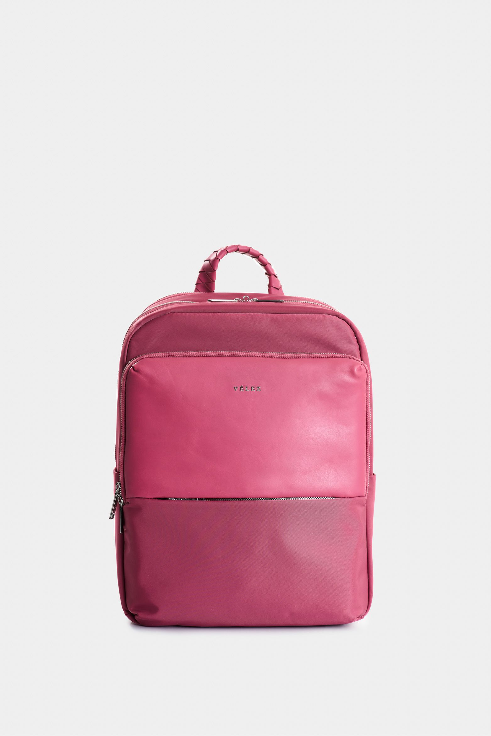 Tula morral mini en lona y cuero para mujer Marfilo