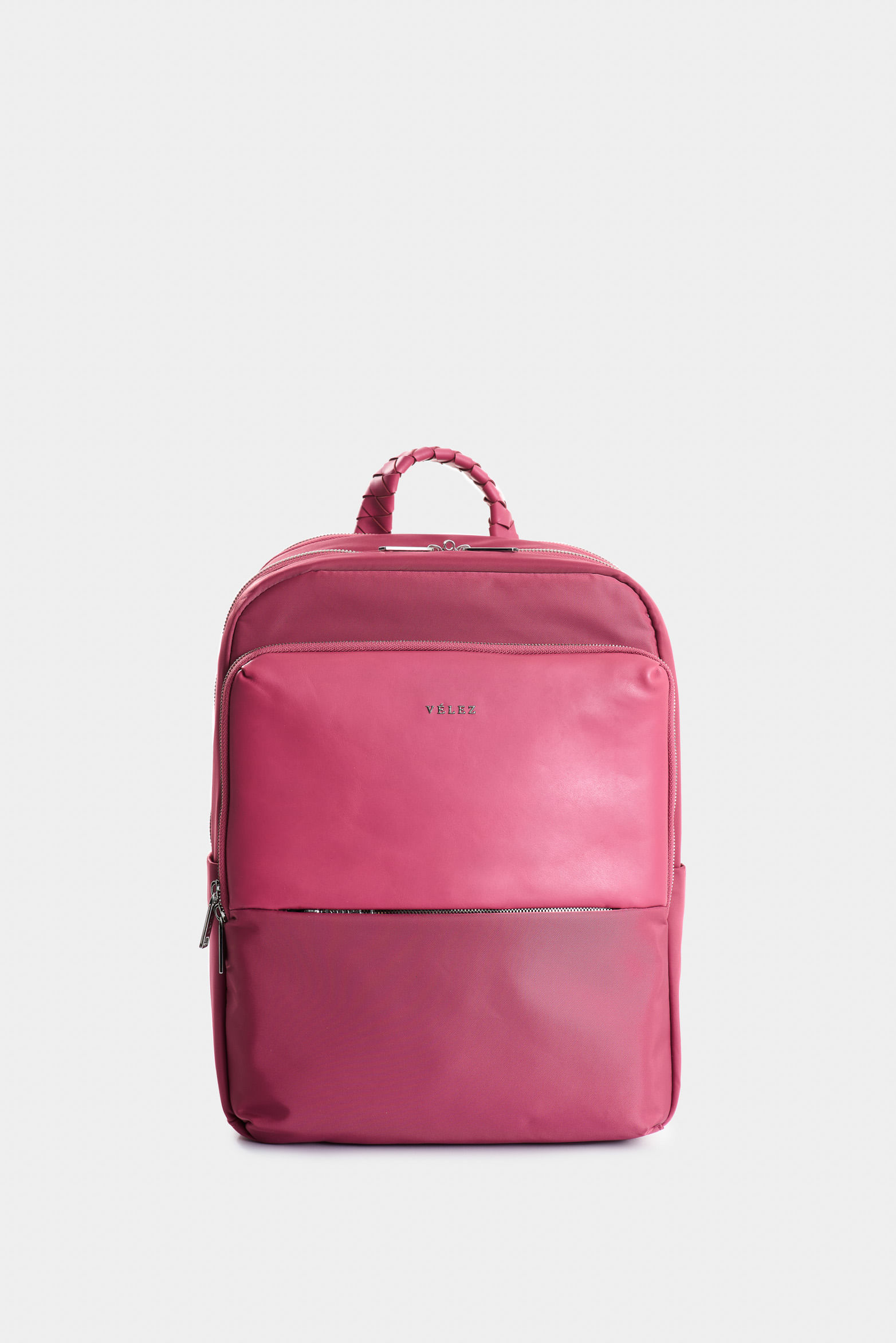 Tula morral mini en lona y cuero para mujer Marfilo