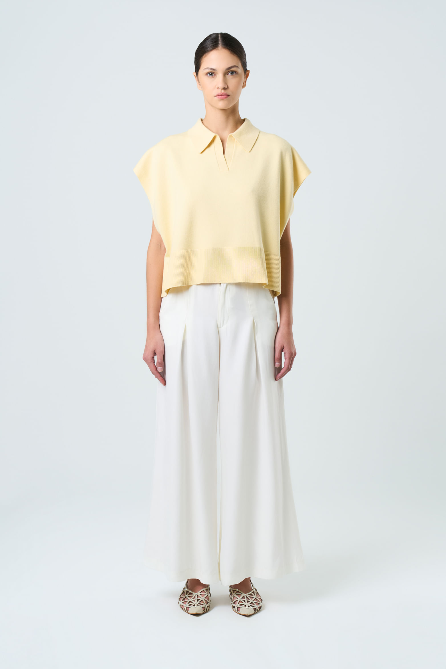 Pantalón palazzo caltha para mujer fit holgado