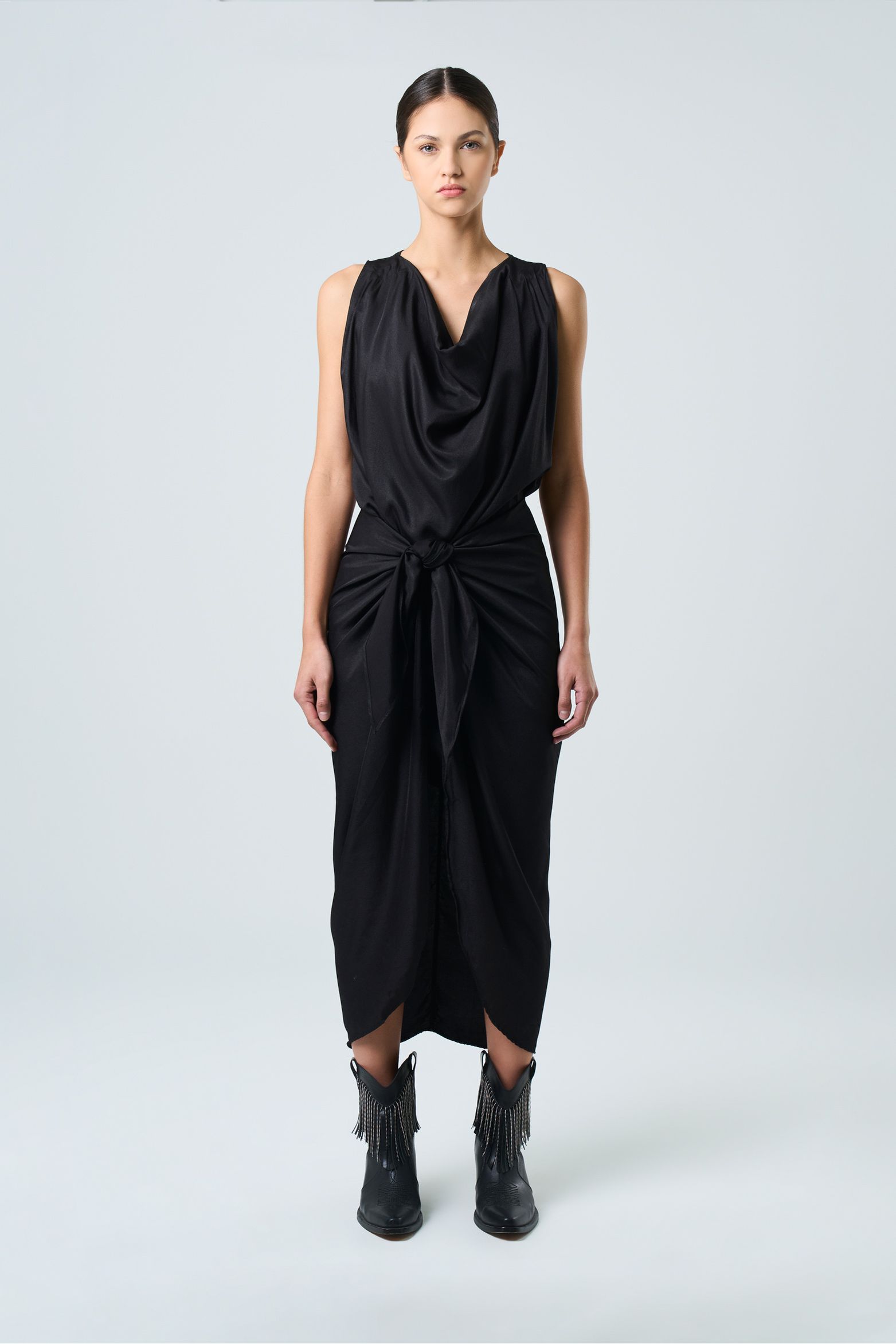 Vestido midi Draco para mujer drapeado