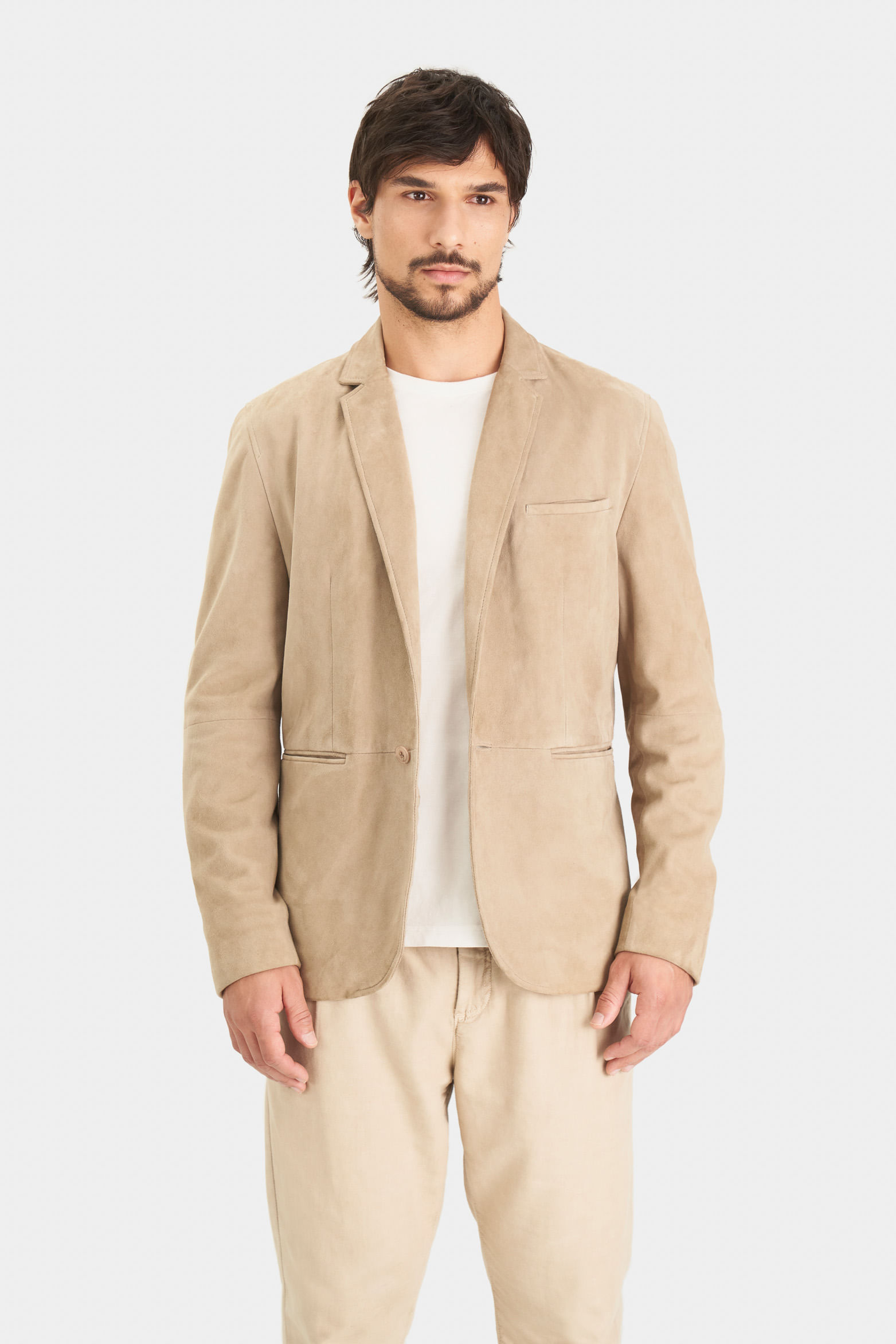 Blazer niger de gamuza para hombre fit semi ajustado
