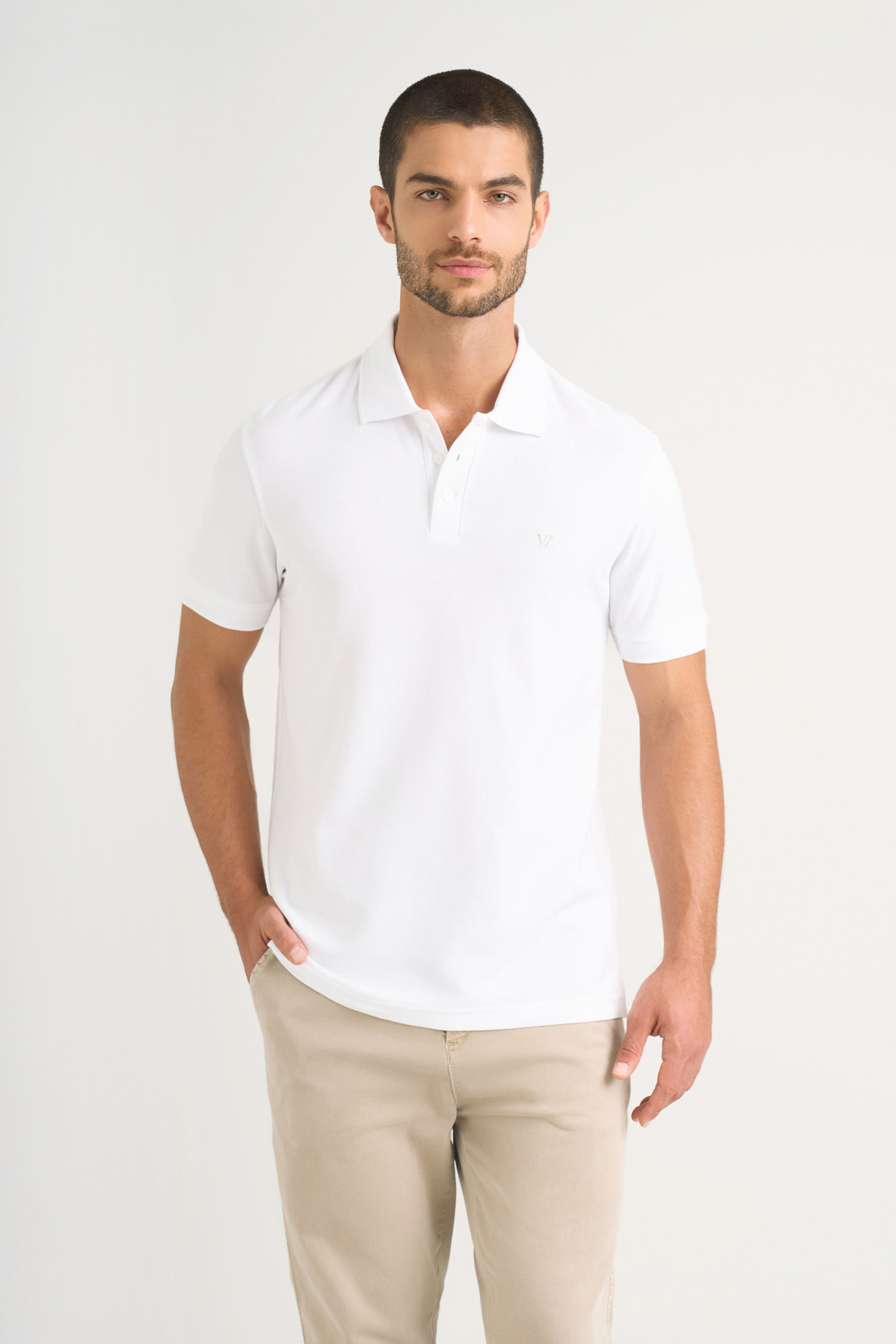 Polo para hombre semi fit detalle jacquard