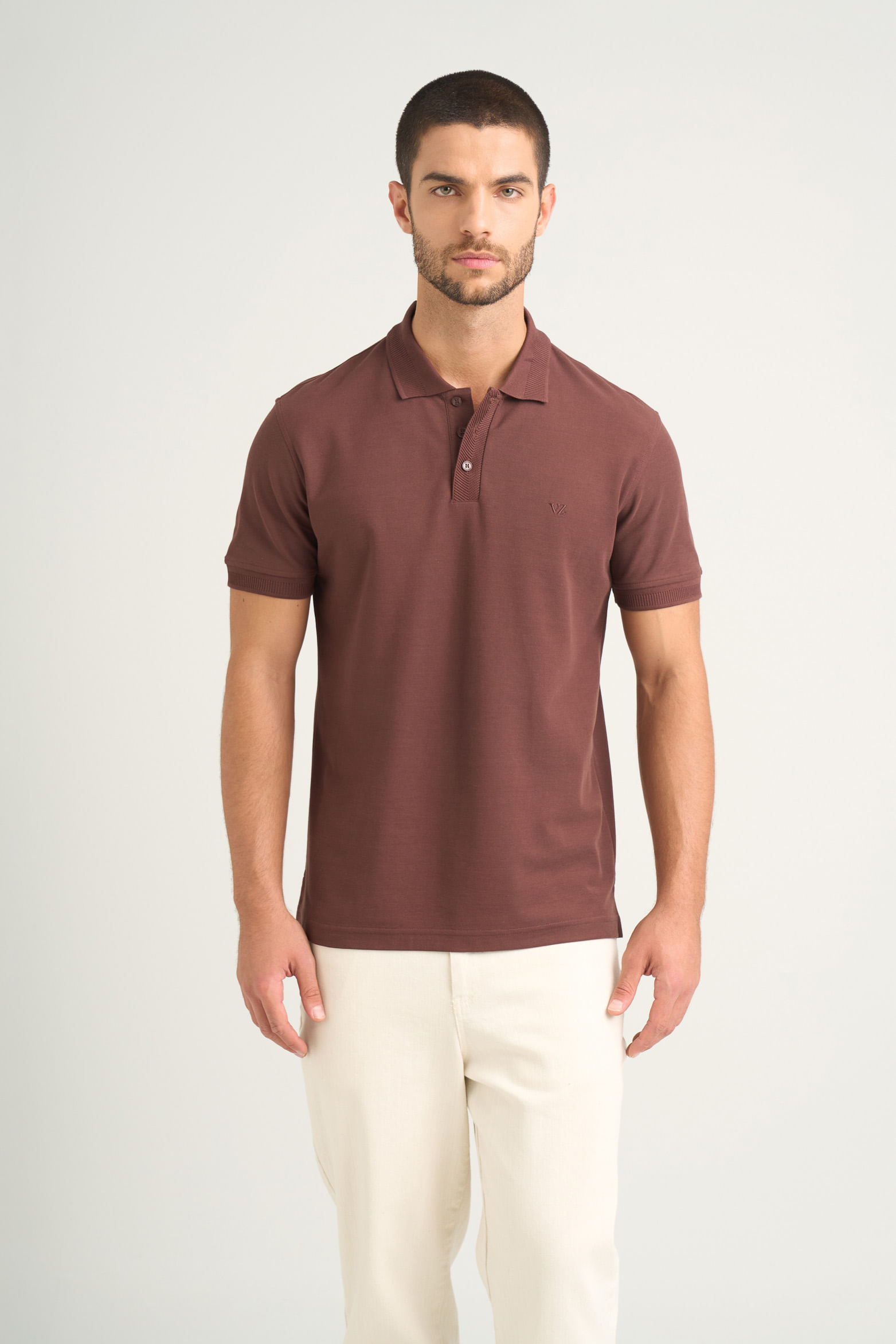 Polo para hombre semi fit detalle jacquard