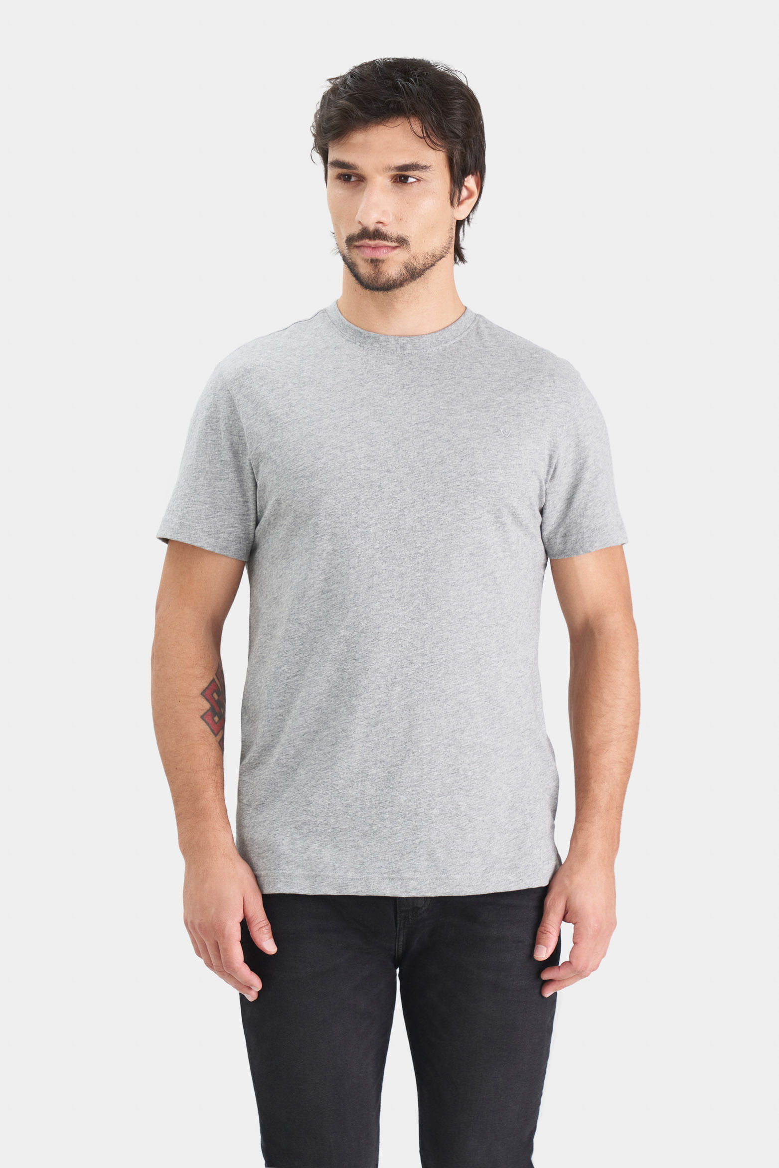 Camiseta perú cuello redondo para hombre basica jersey Gris