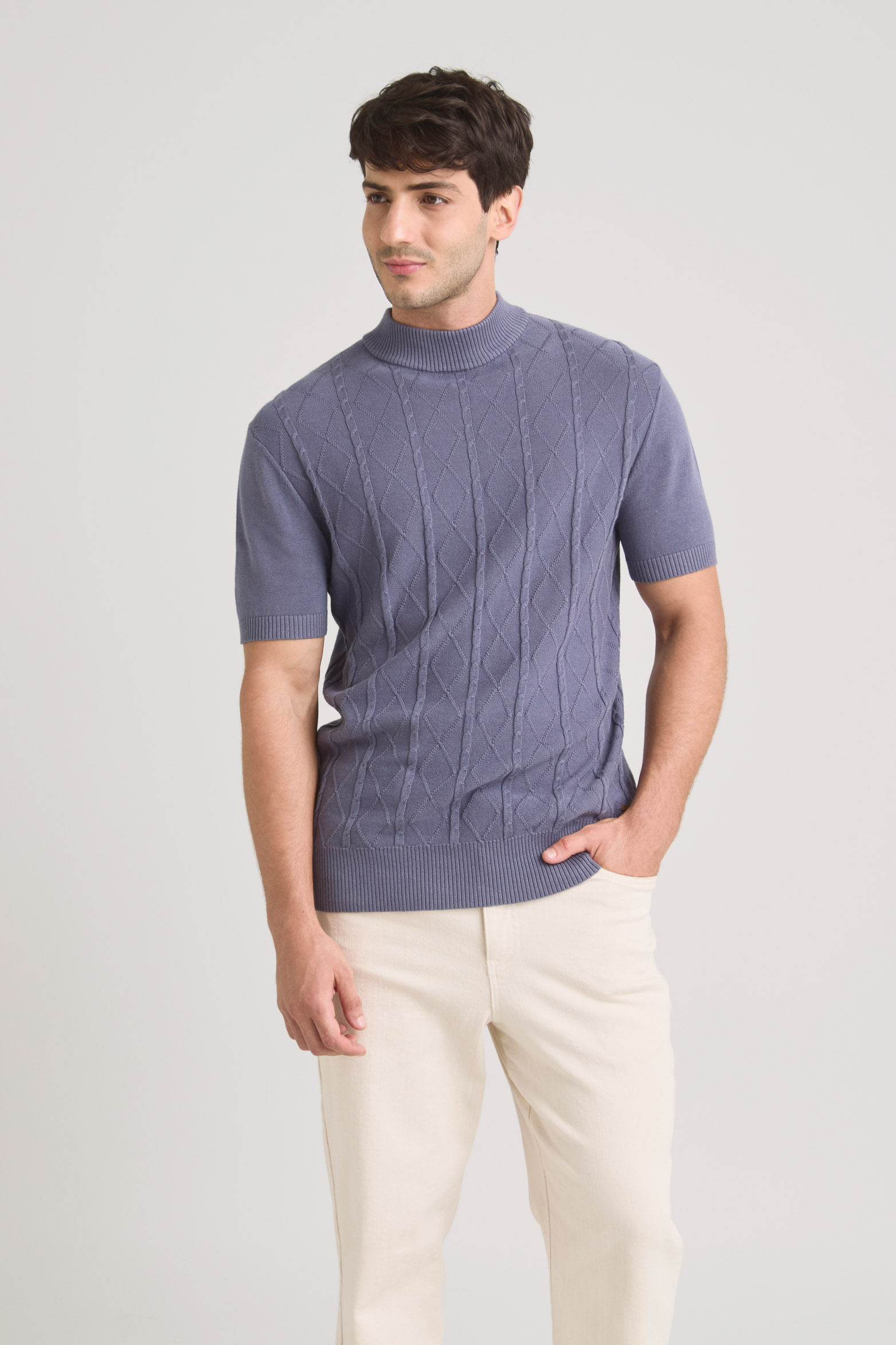 Camiseta tejida shadow para hombre figuras geométricas
