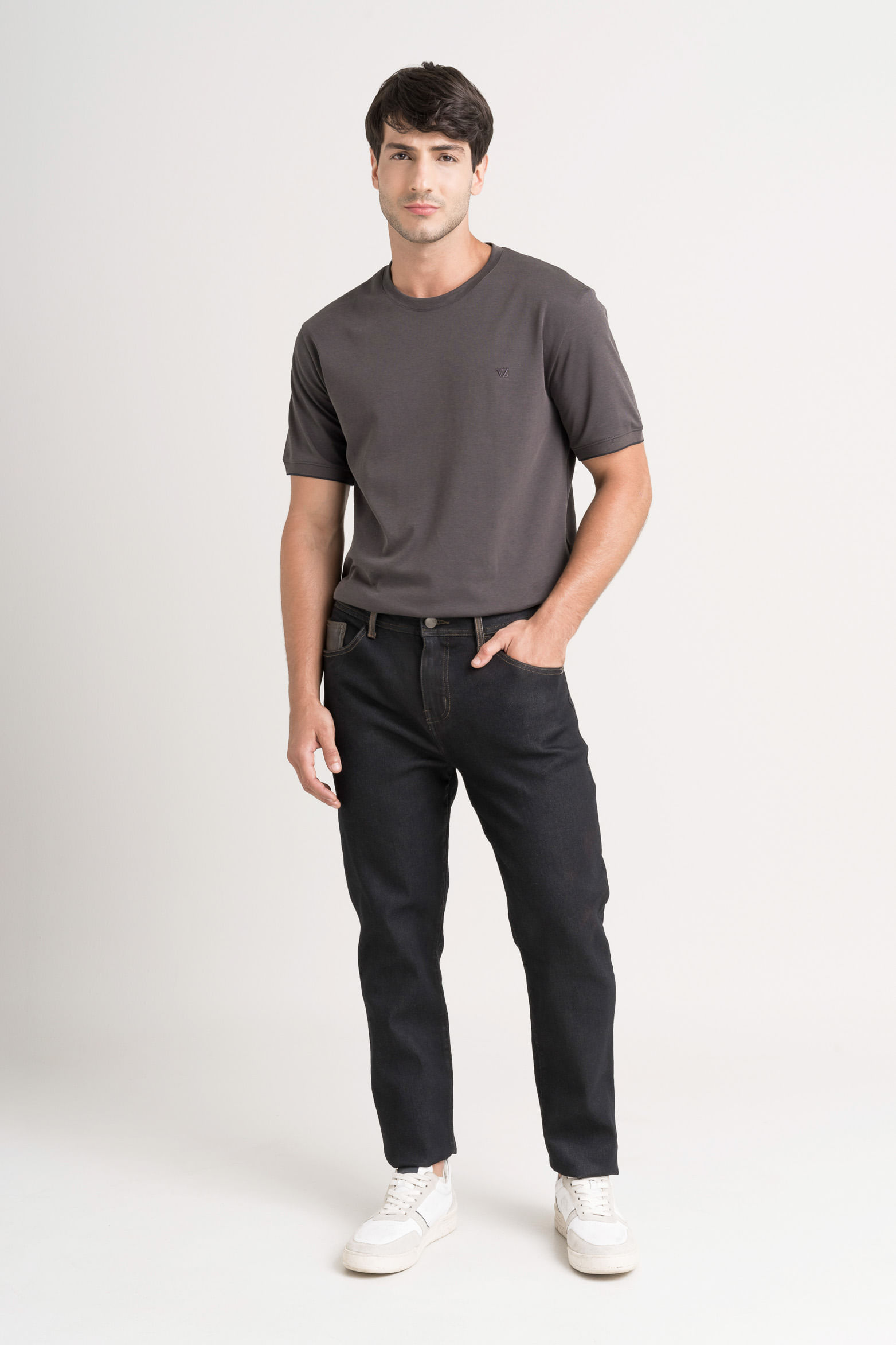 Jean recto encerado para hombre silueta semi fitted