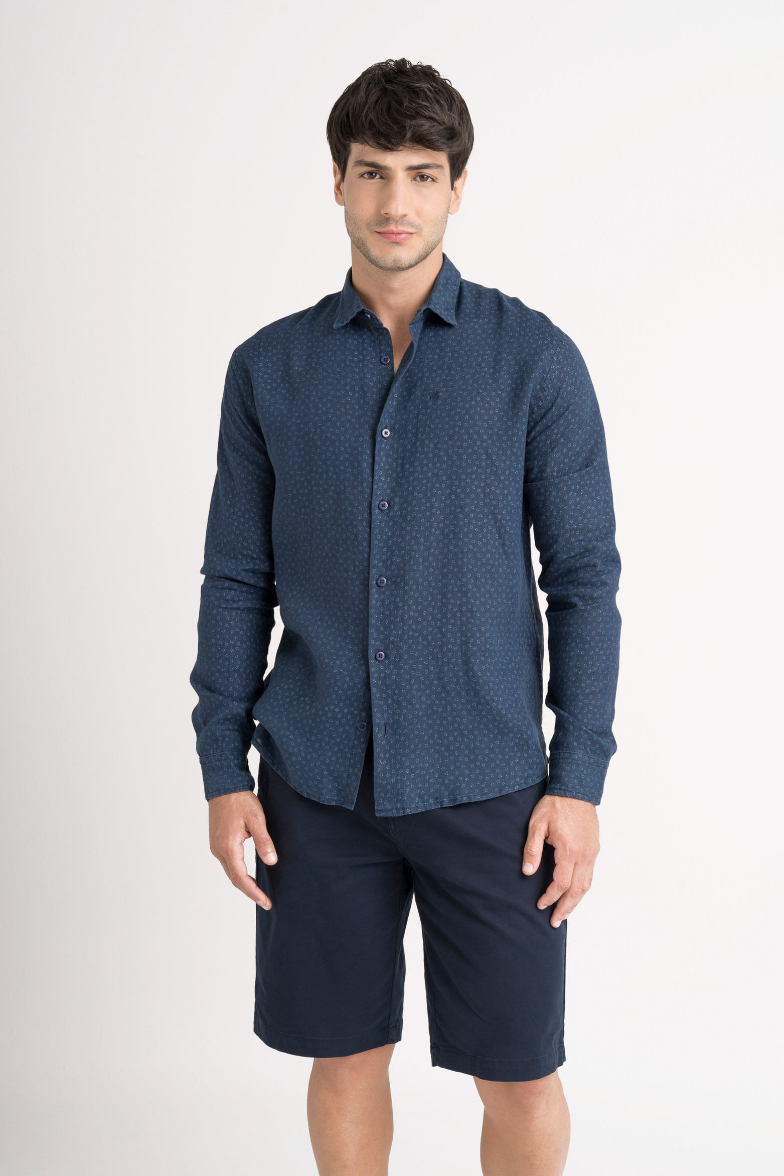 Camisa manga larga geranio en lino para hombre liviana