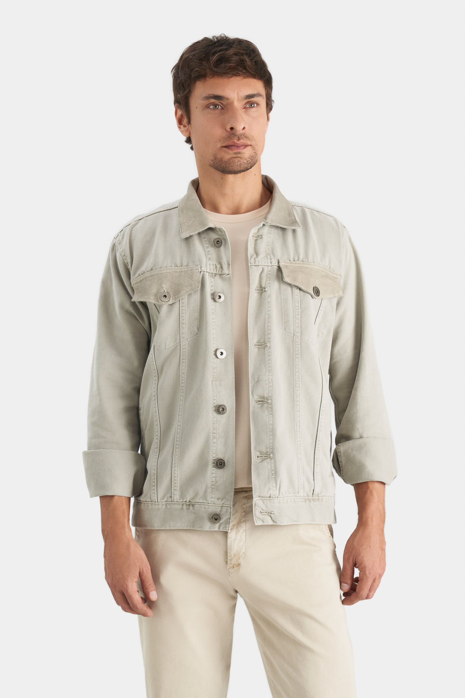 Chaqueta trucker para hombre piezas en cuero