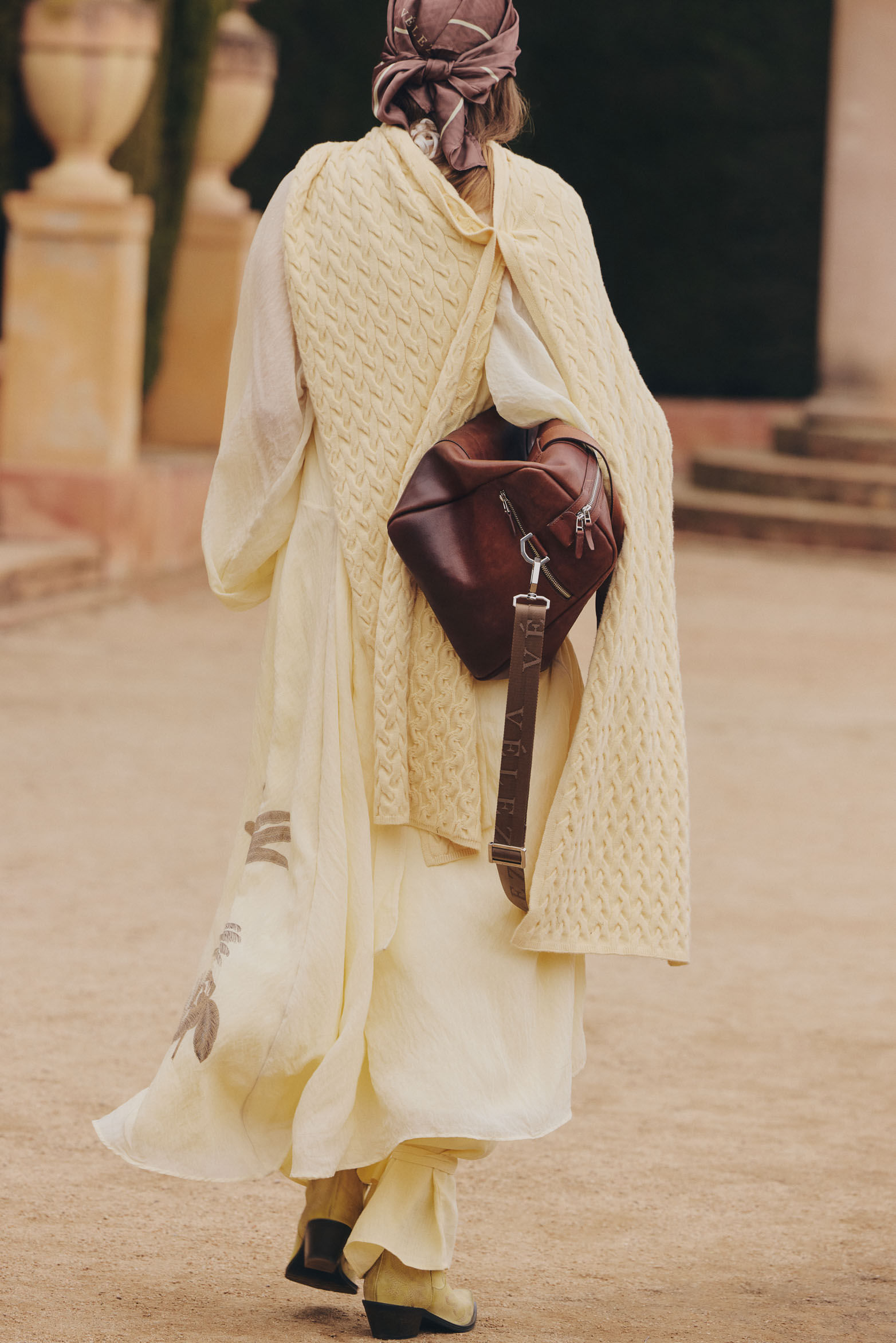 Bufanda tejida Dune para mujer a cuadros