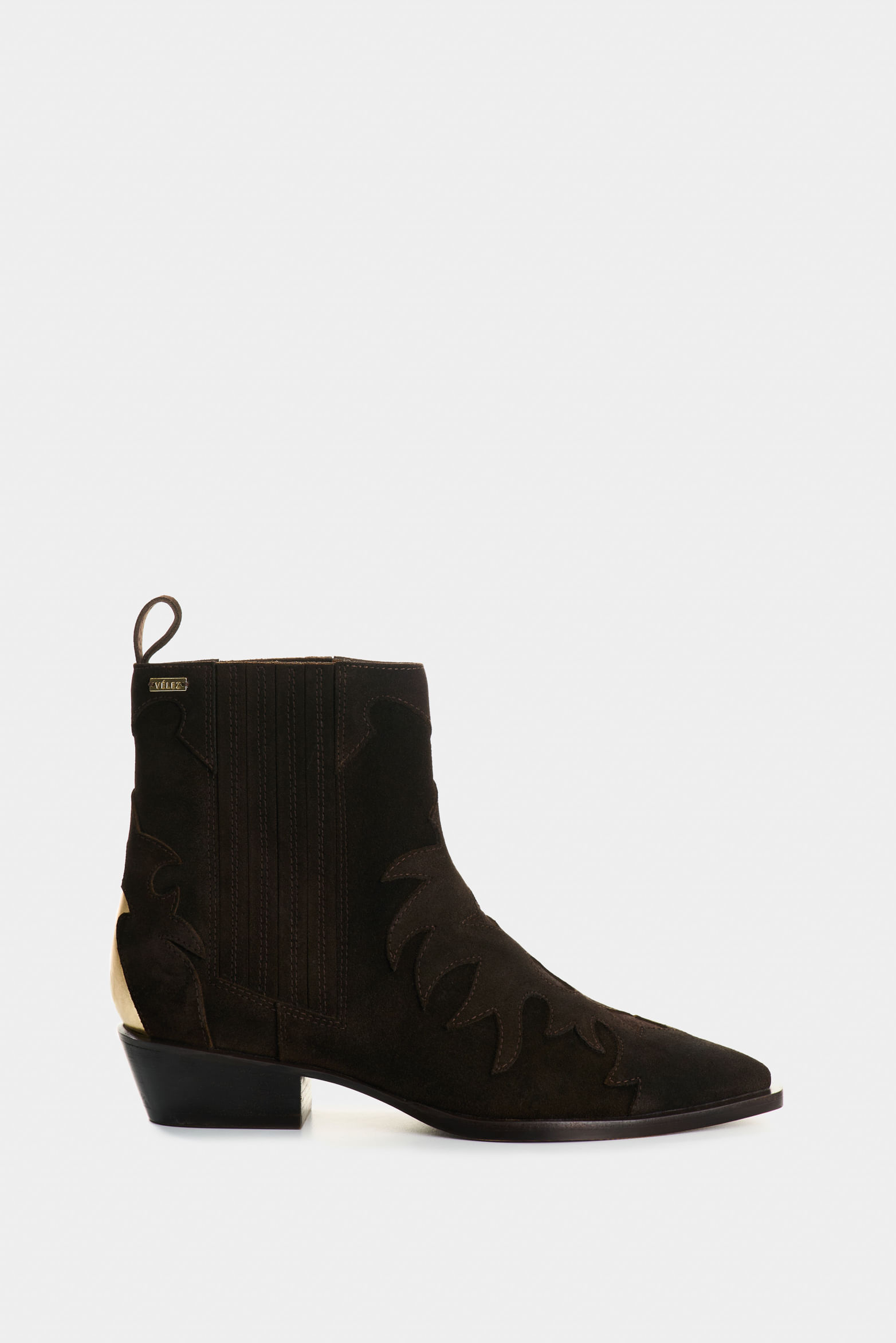 Botines texanos de cuero gamuzado para mujer Nara