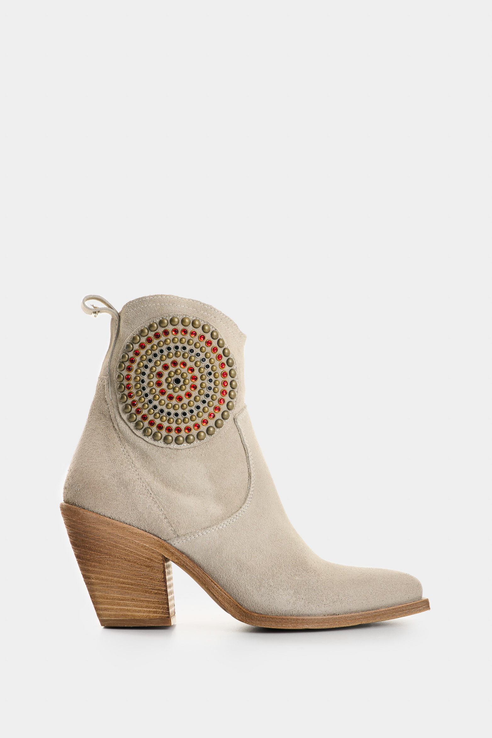 Botines Alden de cuero gamuzado para mujer apliques