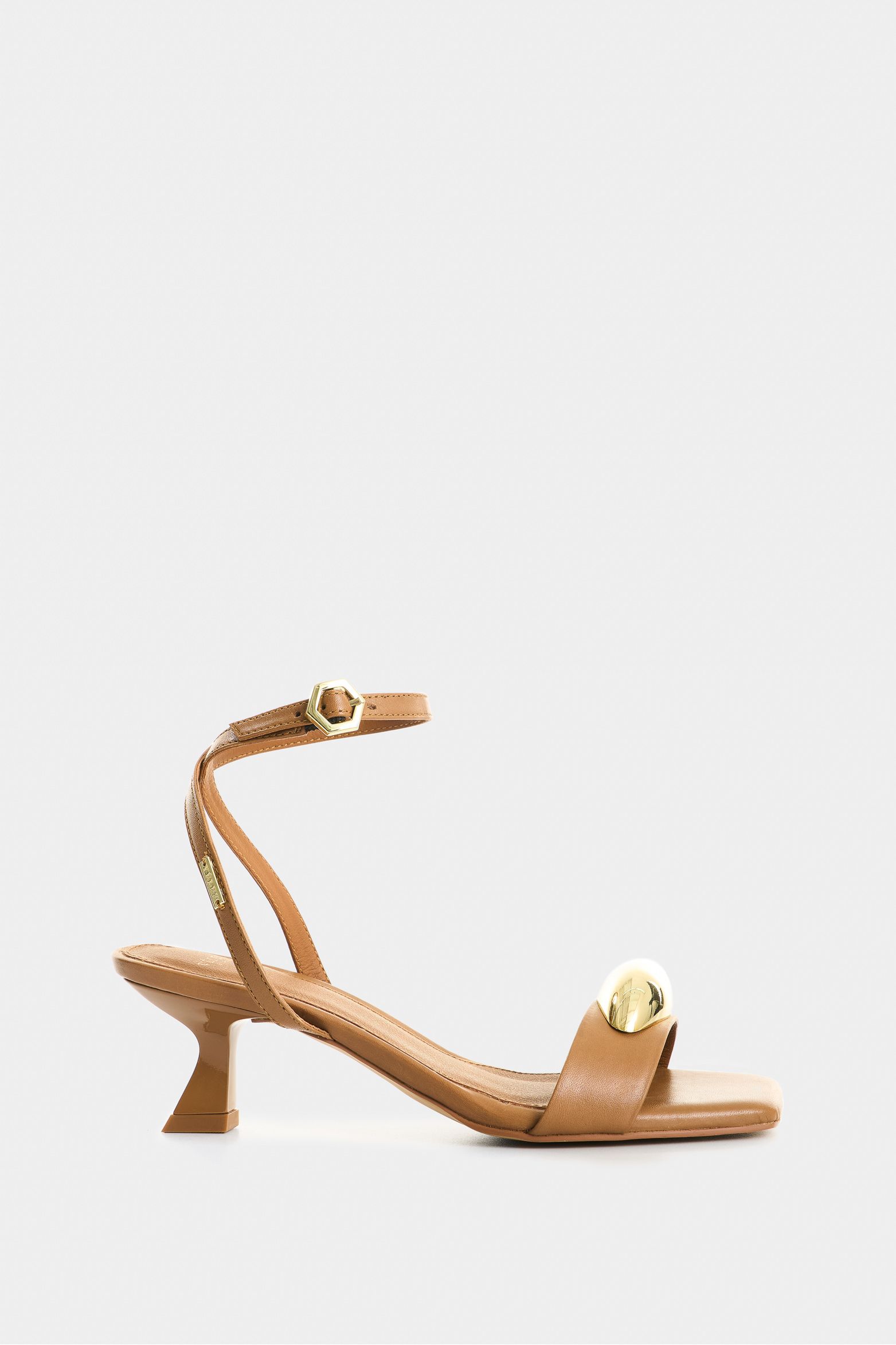 Sandalia tacón de cuero para mujer Cleo