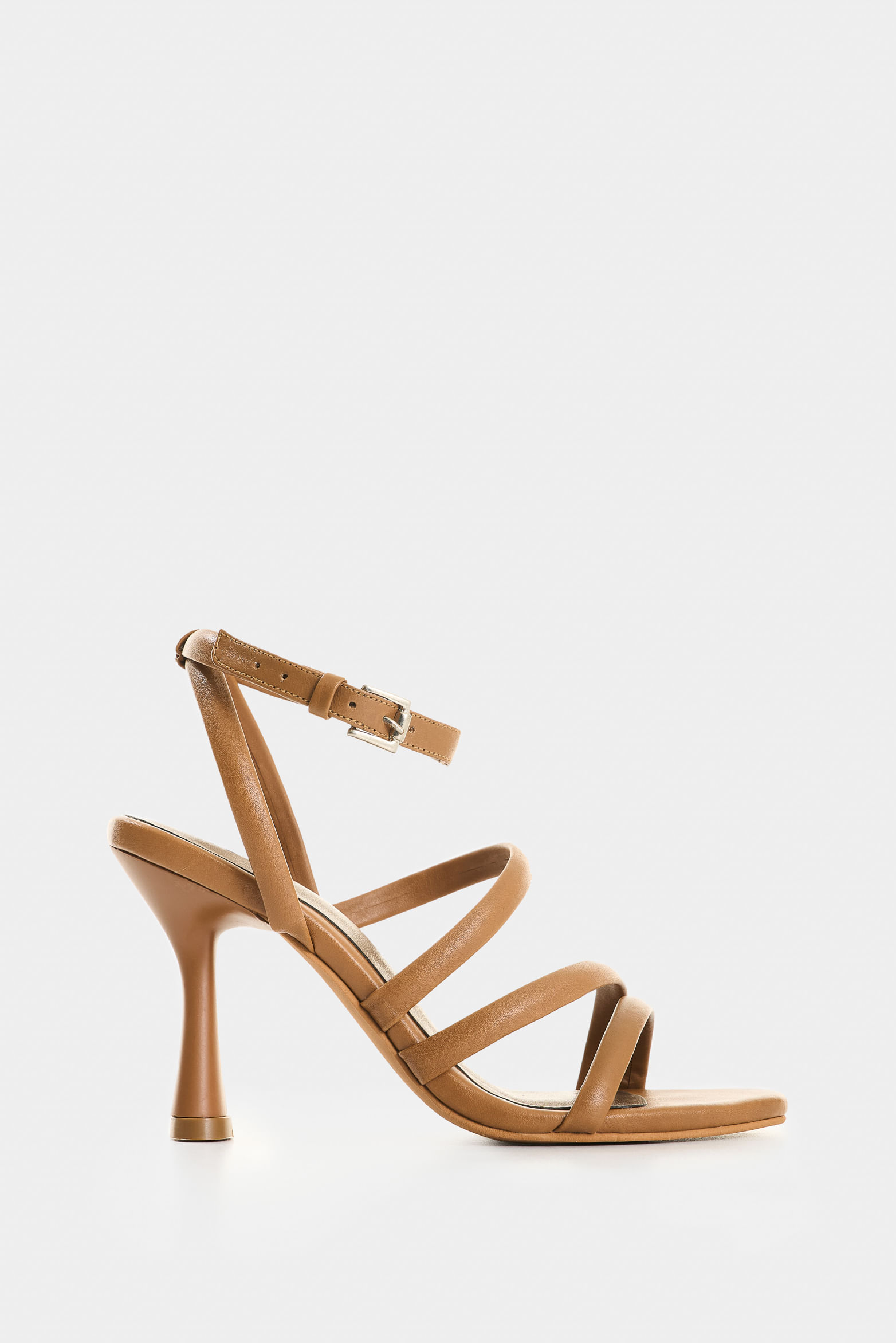 Sandalia tacón thaila de cuero para mujer dima ovalada