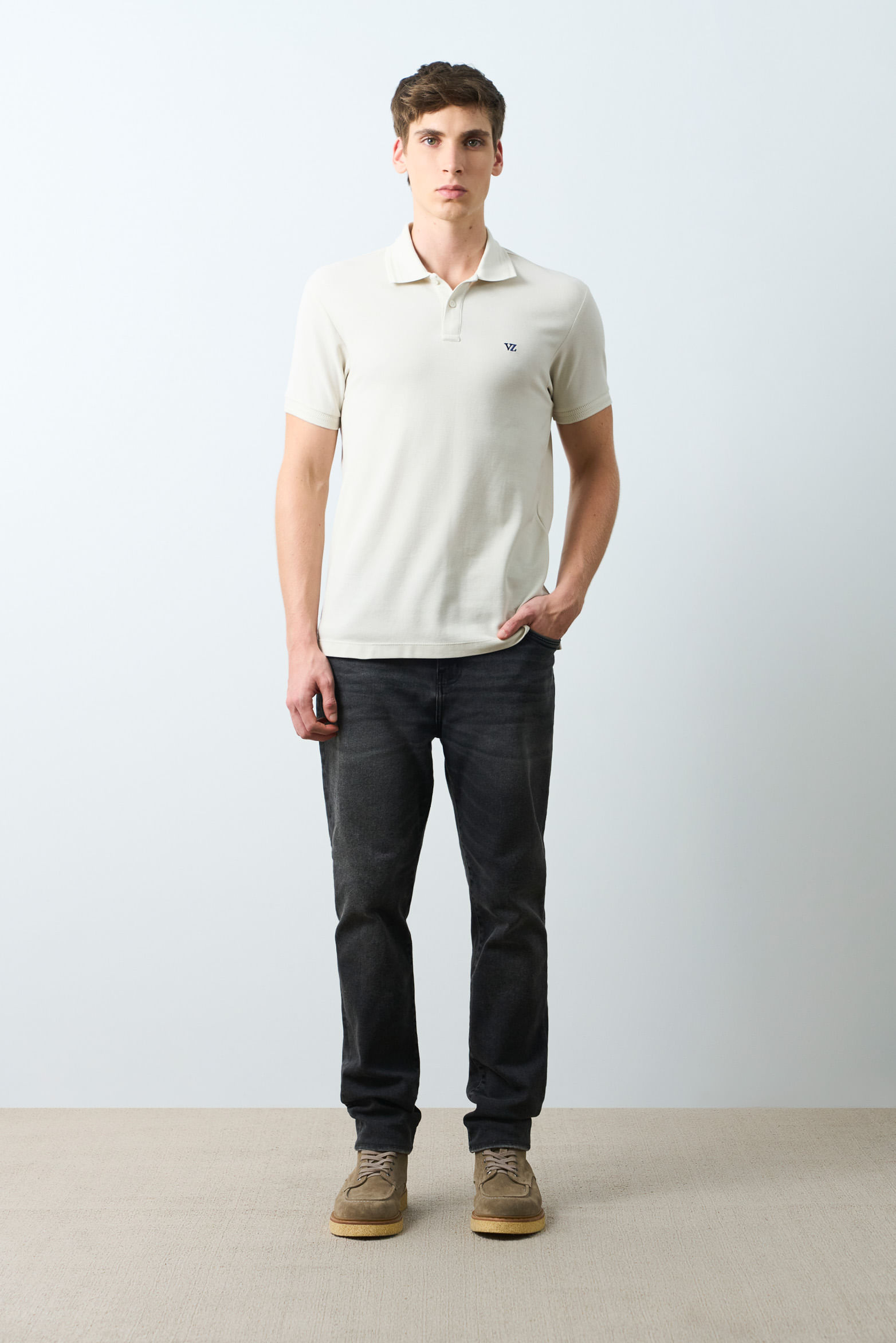 Polo manga corta Essential para hombre textura