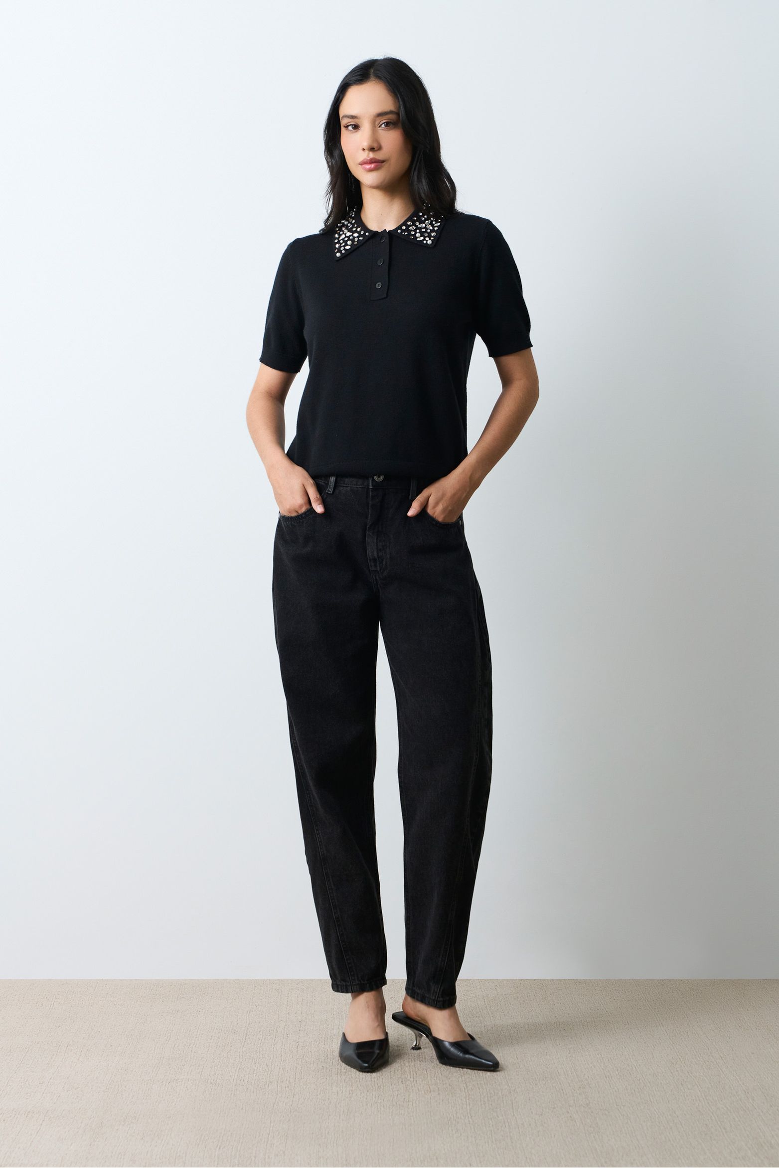 Polo tejida manga corta para mujer Almaris