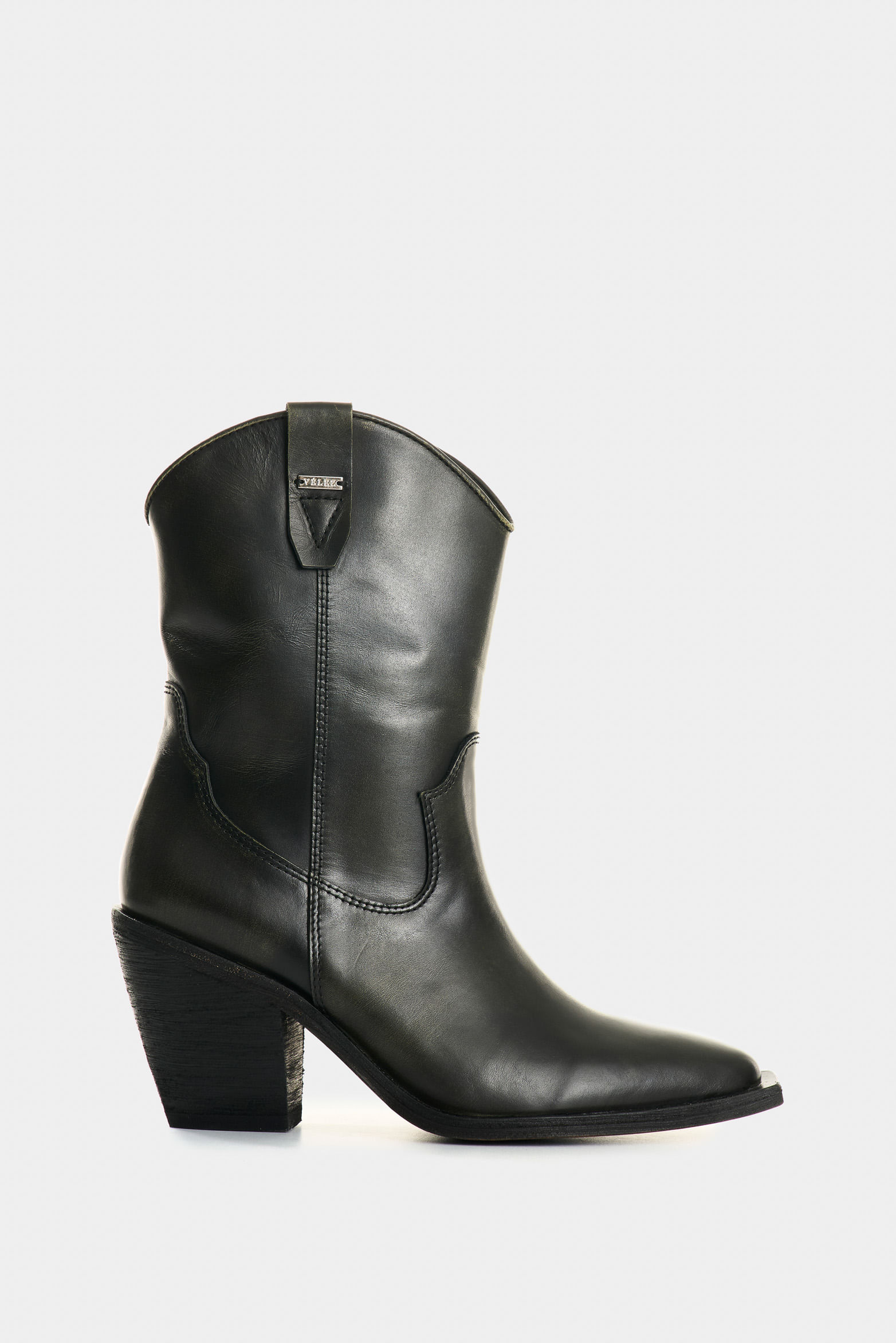 Botines texanos de cuero brush off para mujer Solen