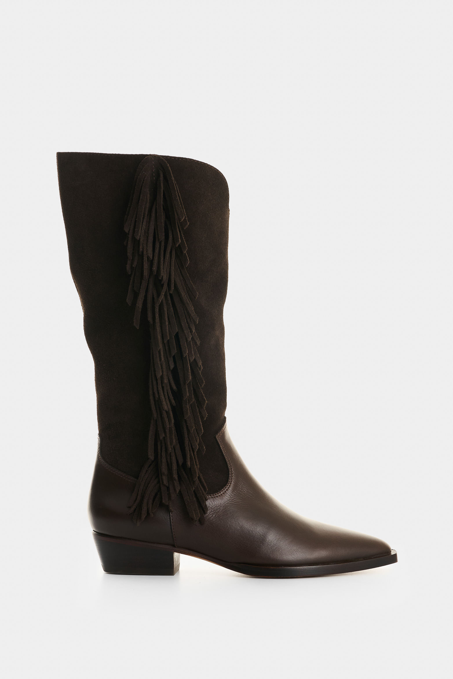Botas de cuero con flecos para mujer Thani