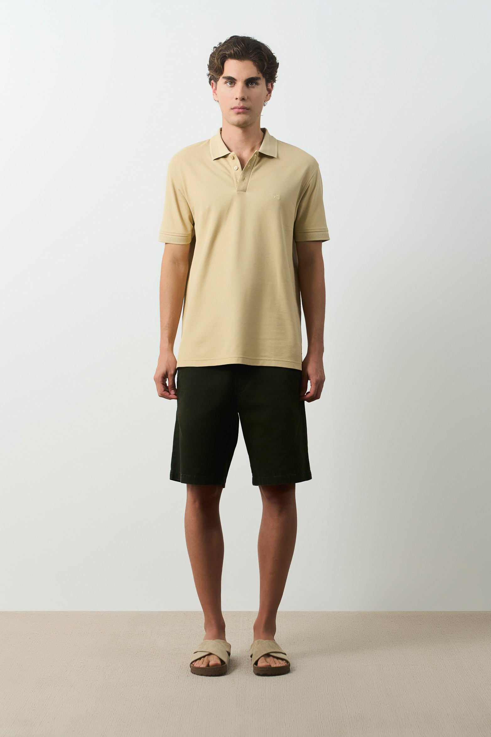 Polo para hombre semi fit detalle jacquard
