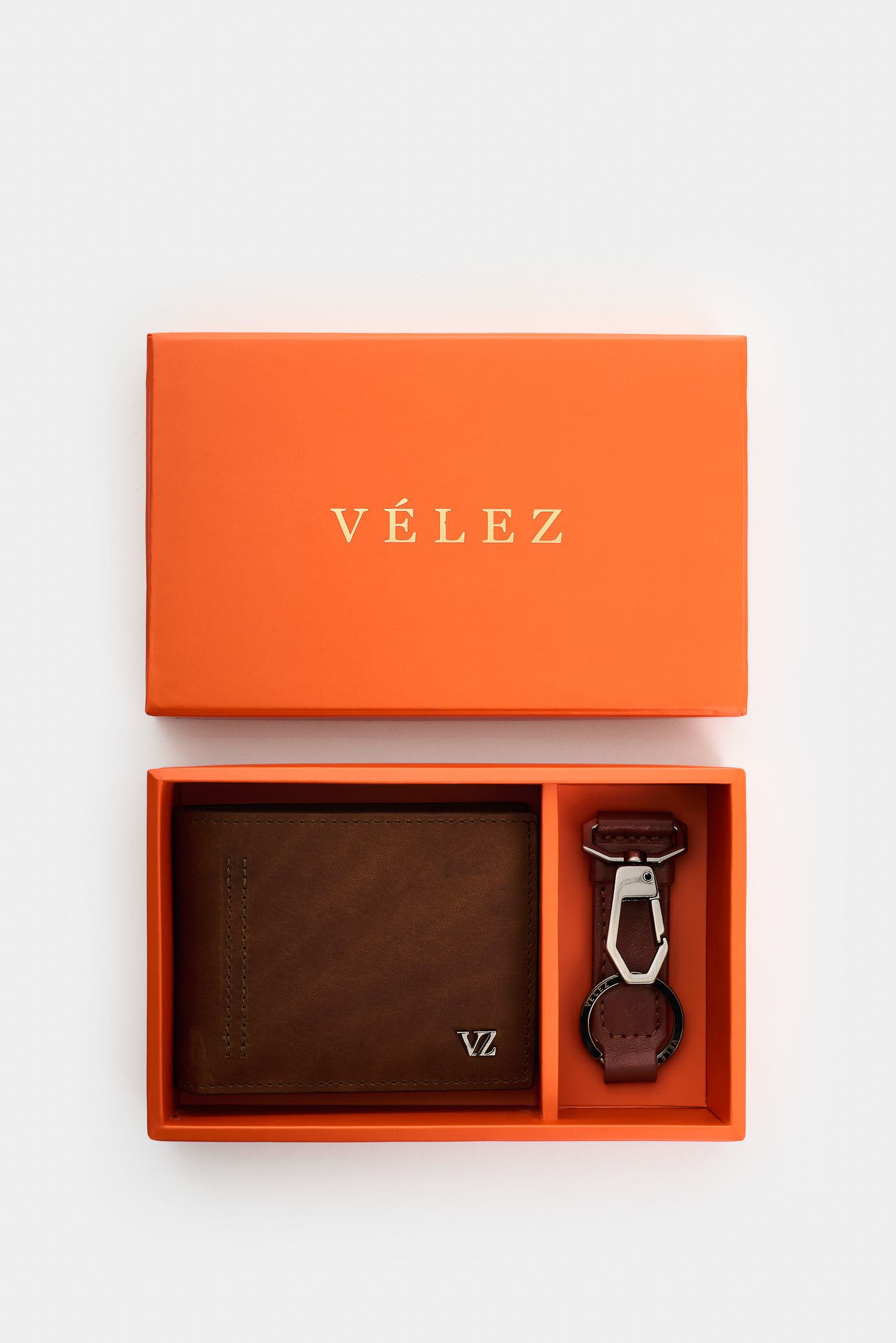 Kit Billetera + llavero de cuero para hombre Brand 2