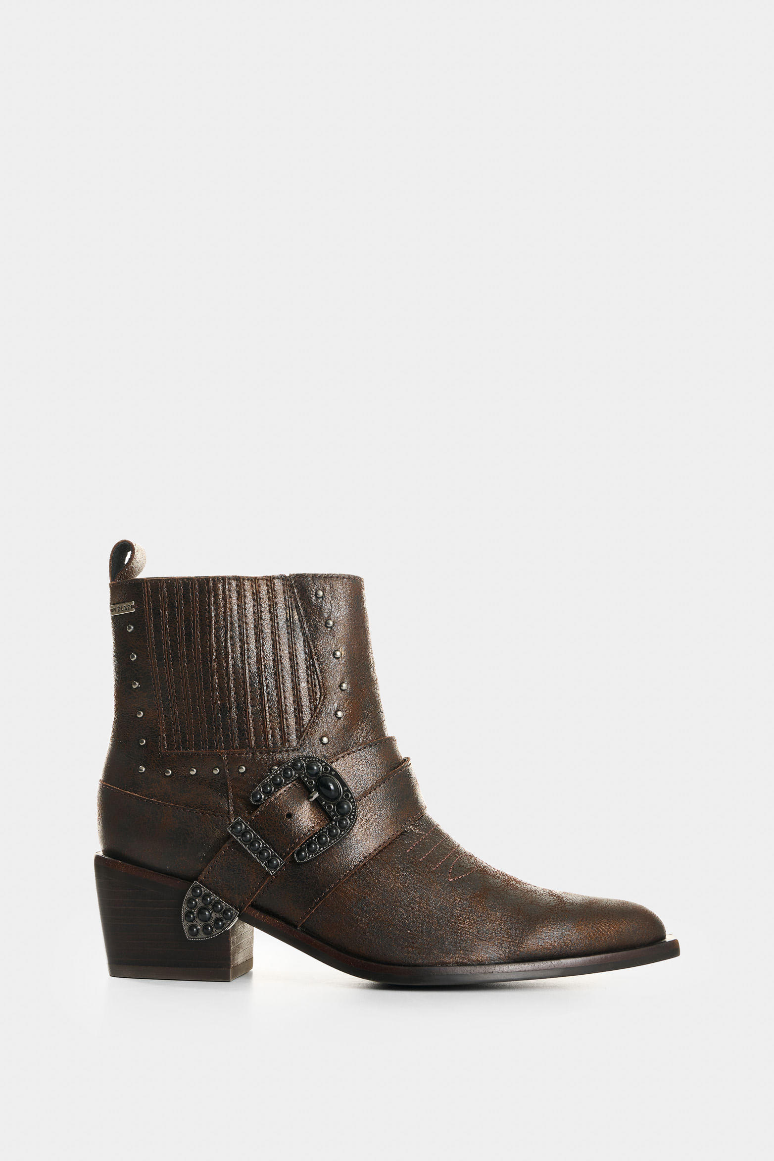 Botines texanos Inti en cuero folia para mujer
