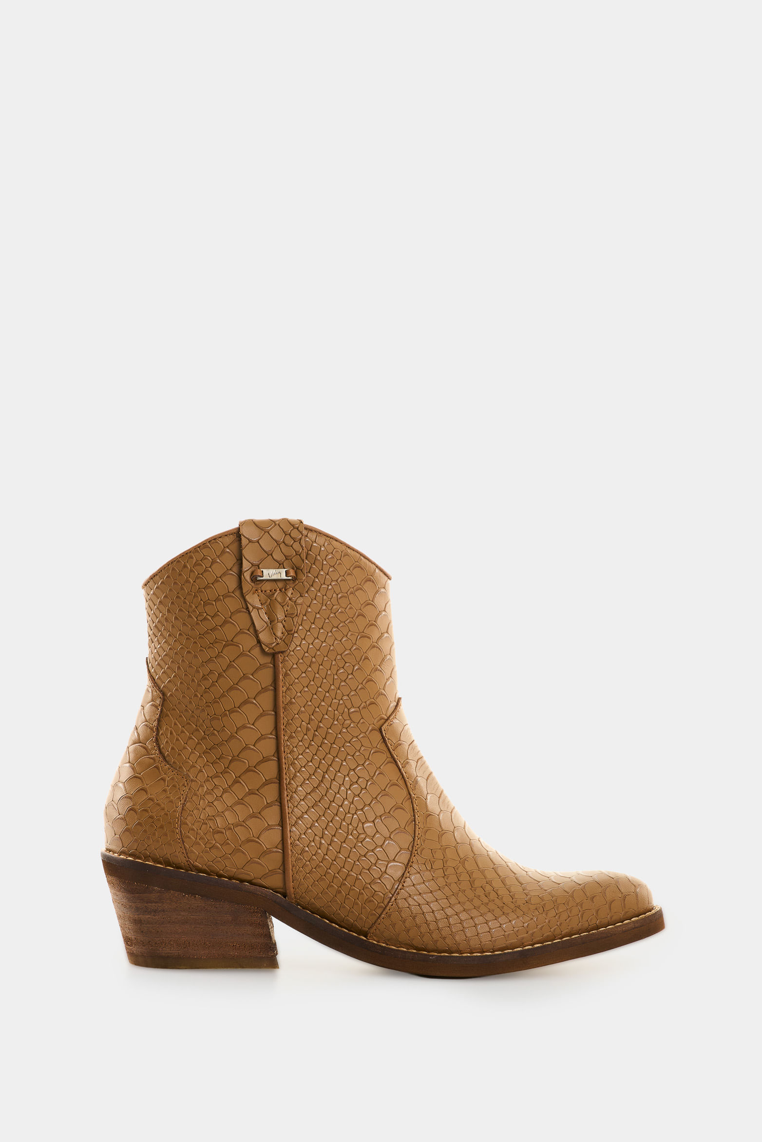 Botines texanos de cuero con textura para mujer Mongui