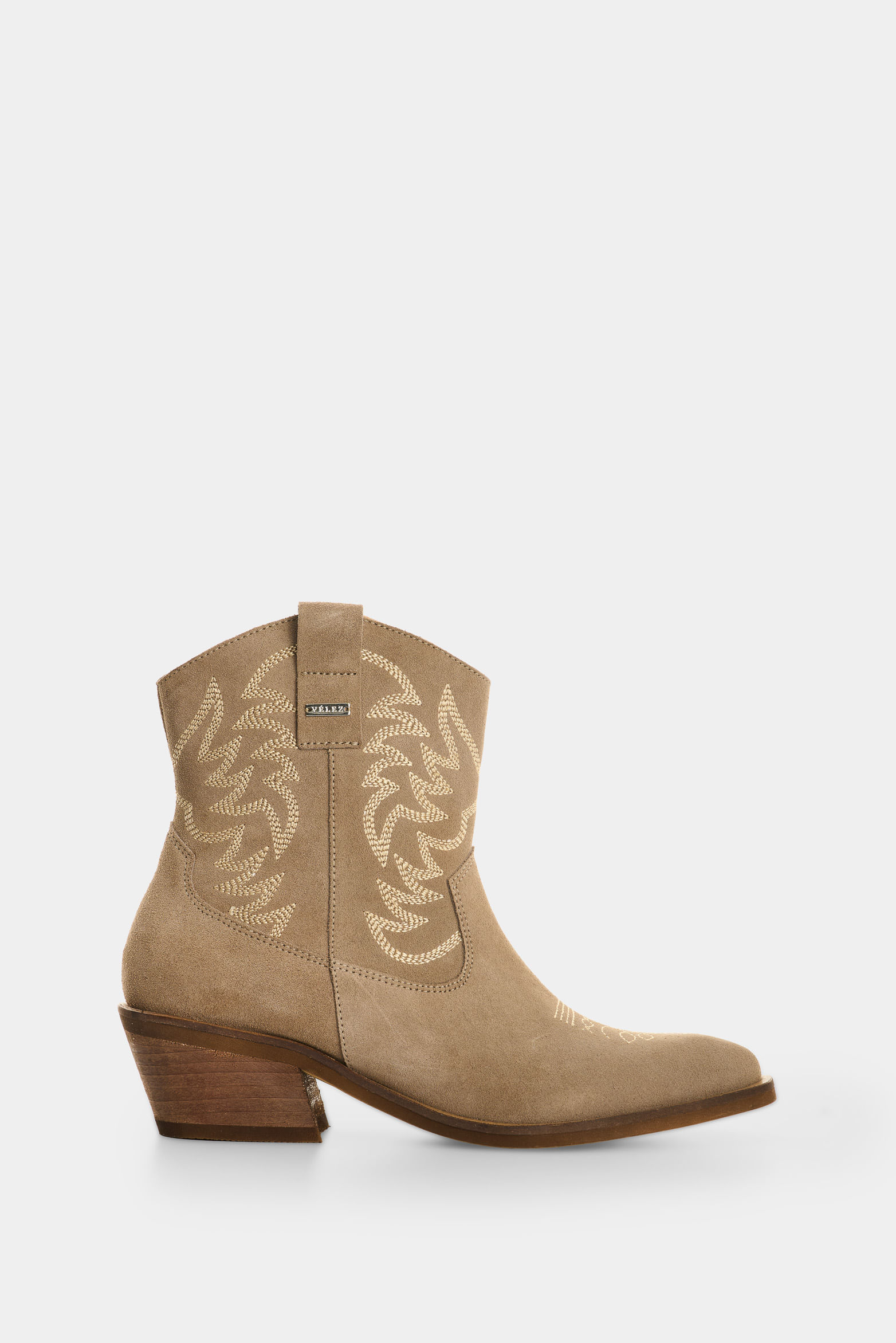 Botines texanos en cuero carnaza para mujer Basic