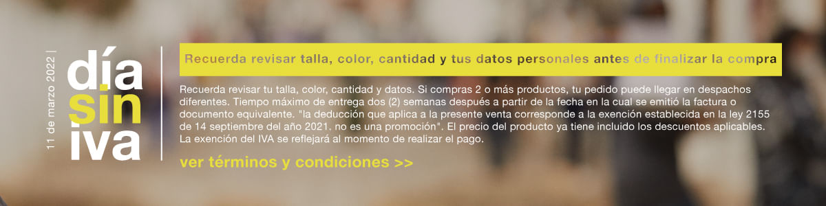 Día sin IVA | Legales | Cueros Vélez
